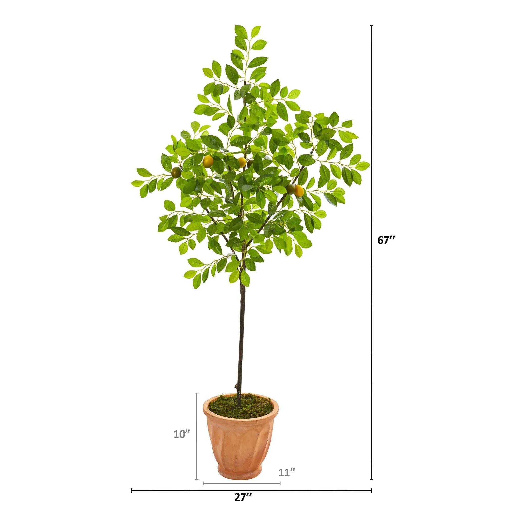 67” Lemon Artificial Tree in Terra-Cotta Planter - Image 2