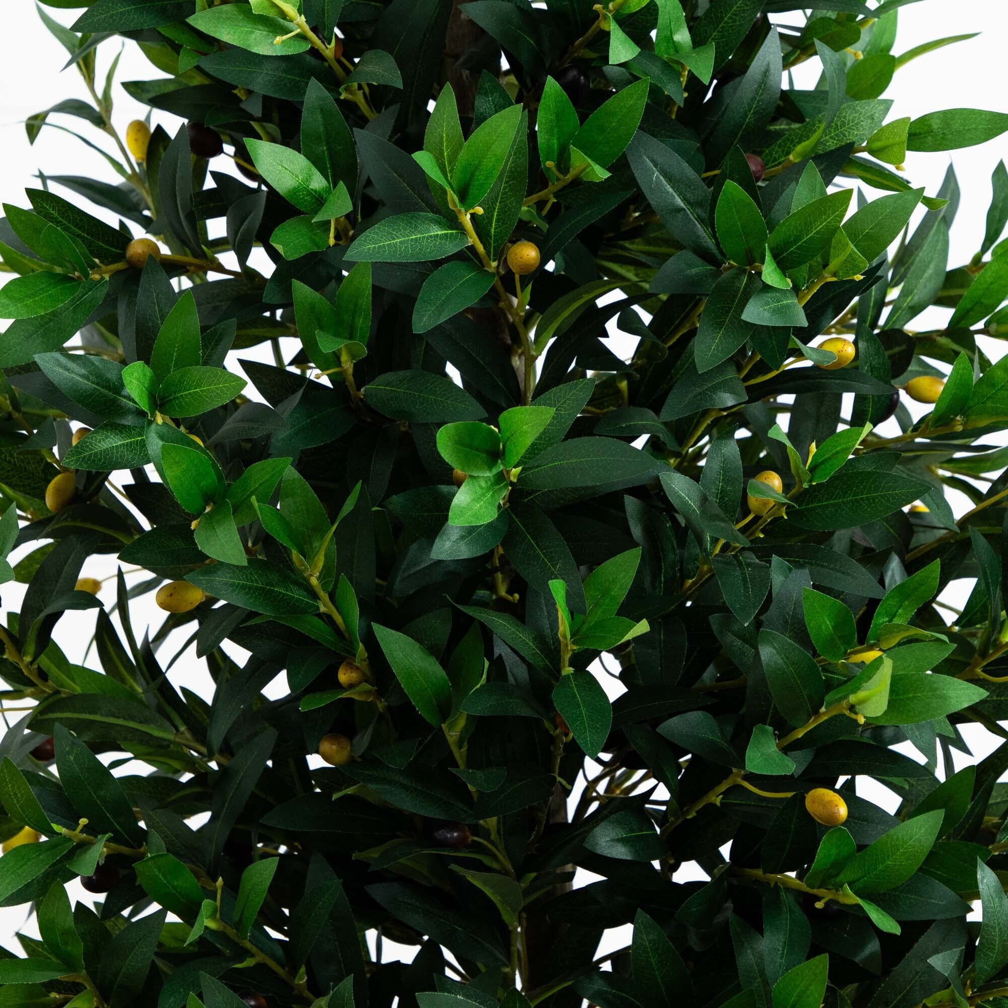 67” Olive Cone Topiary Artificial Tree in Slate Planter (Indoor/Outdoor) - Image 2
