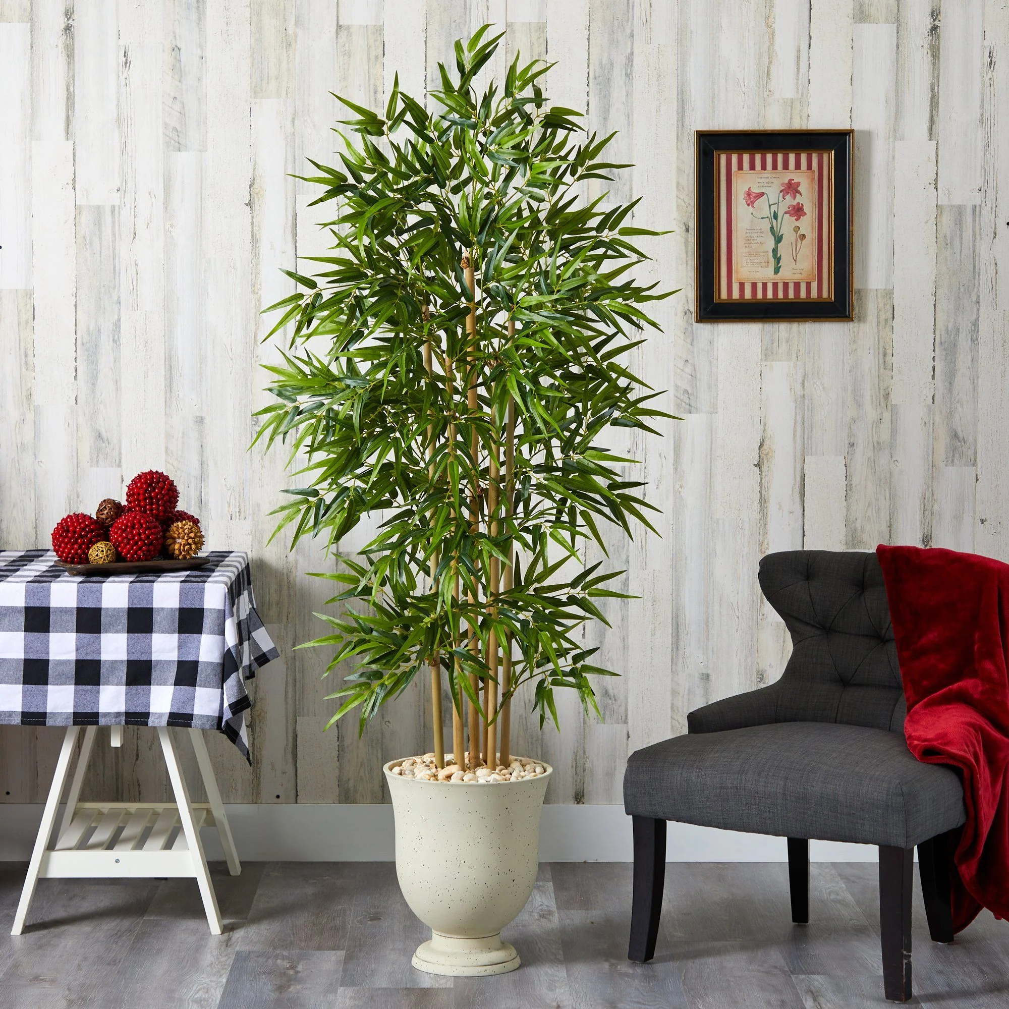 68” Bamboo Artificial Tree in Decorative Urn - Image 3