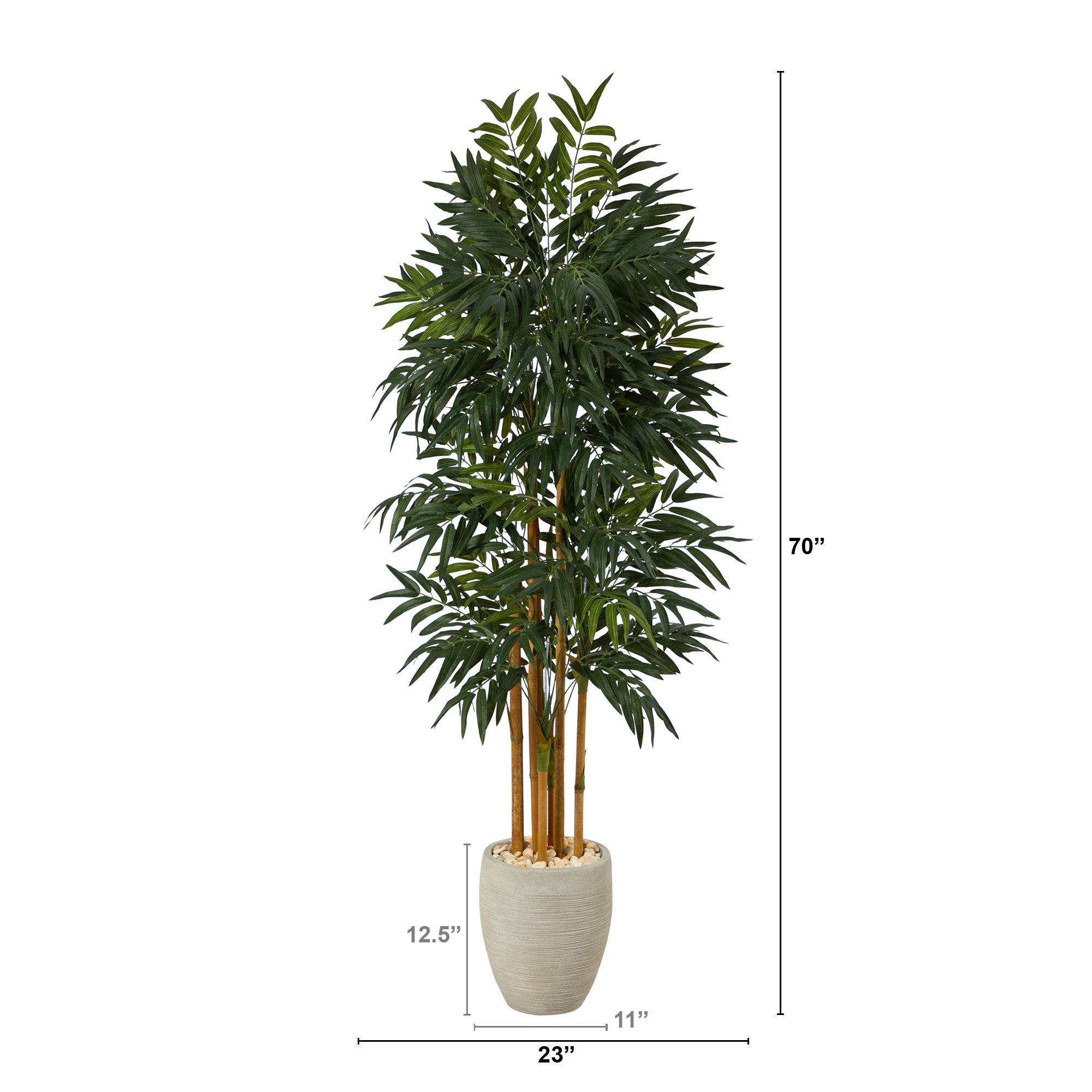 69” Phoenix Palm Artificial tree in White Planter with Stand - Image 2