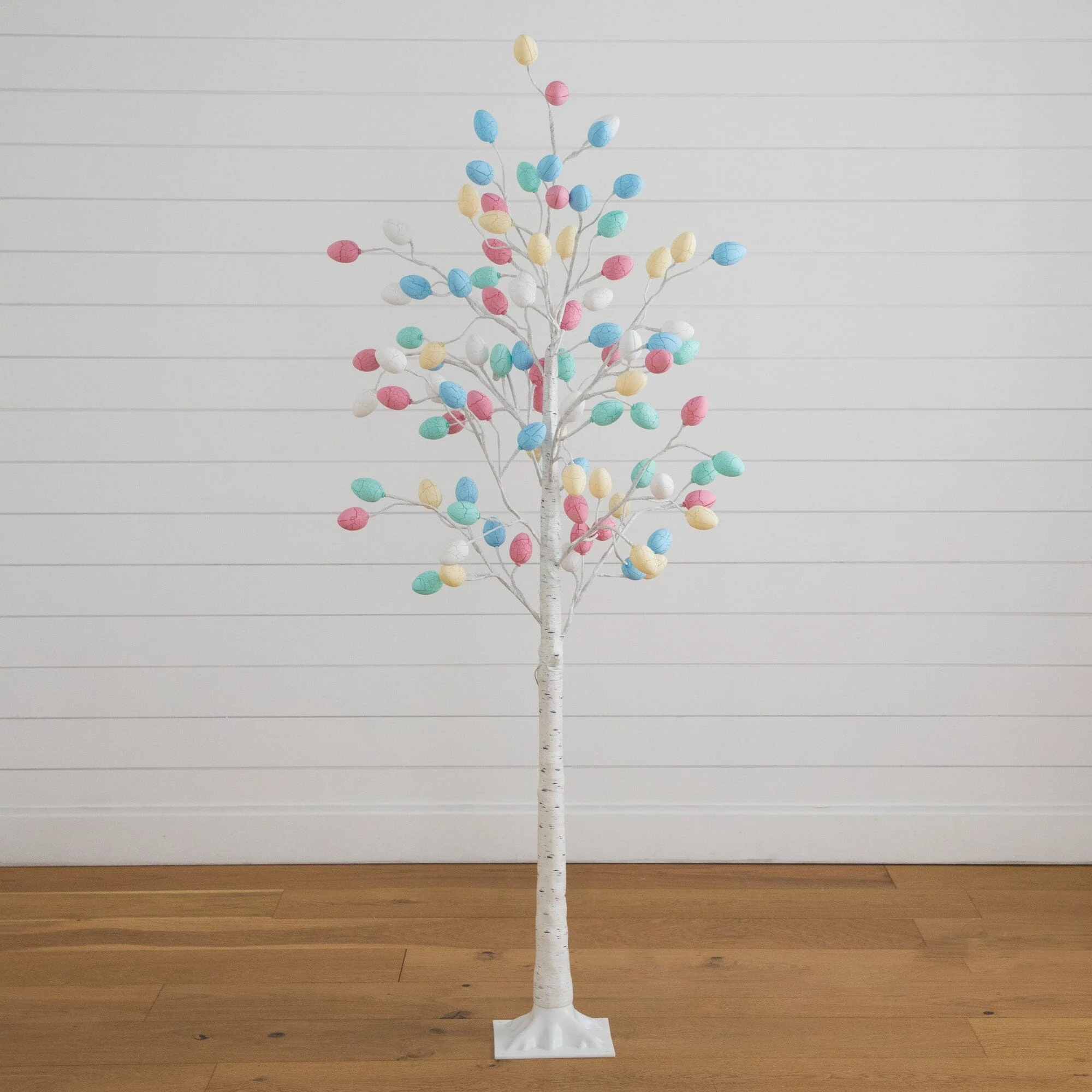 6' Pre-Lit Artificial Easter Twig Tree with 96 Egg Shaped LED Ornaments - Image 4