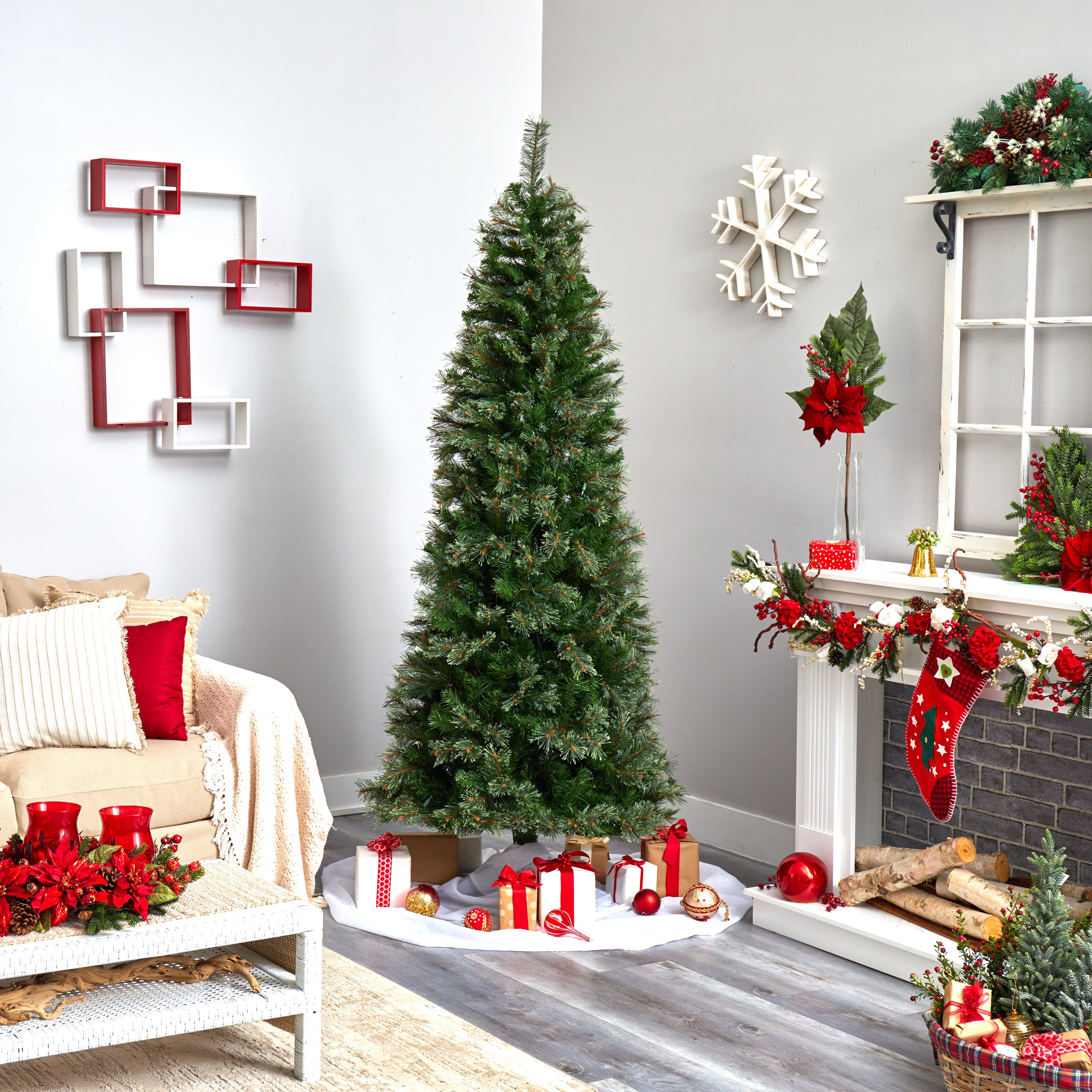7.5’ Cashmere Slim Christmas Tree w/Clear Lights - Image 5