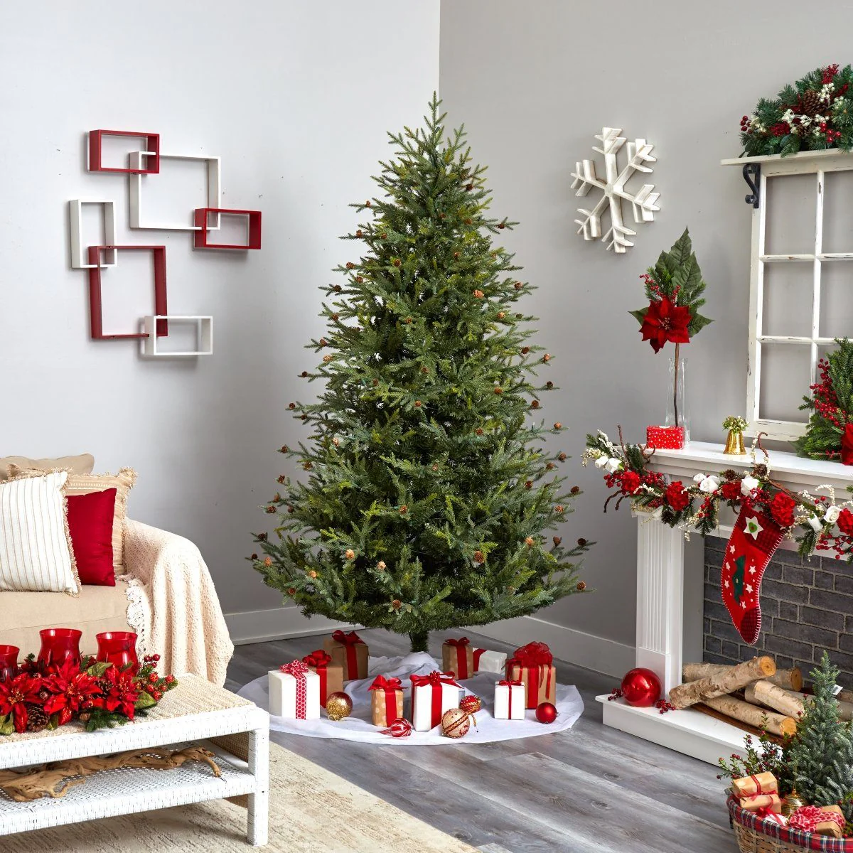 7.5’ Classic Pine & Pine Cone Christmas Tree - Image 5