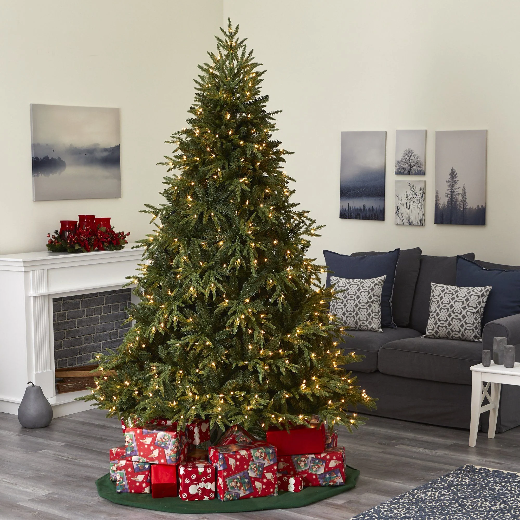 7.5’ Colorado Mountain Fir “Natural Look” Artificial Christmas Tree with 600 Clear LED Lights and 3048 Bendable Branches - Image 7