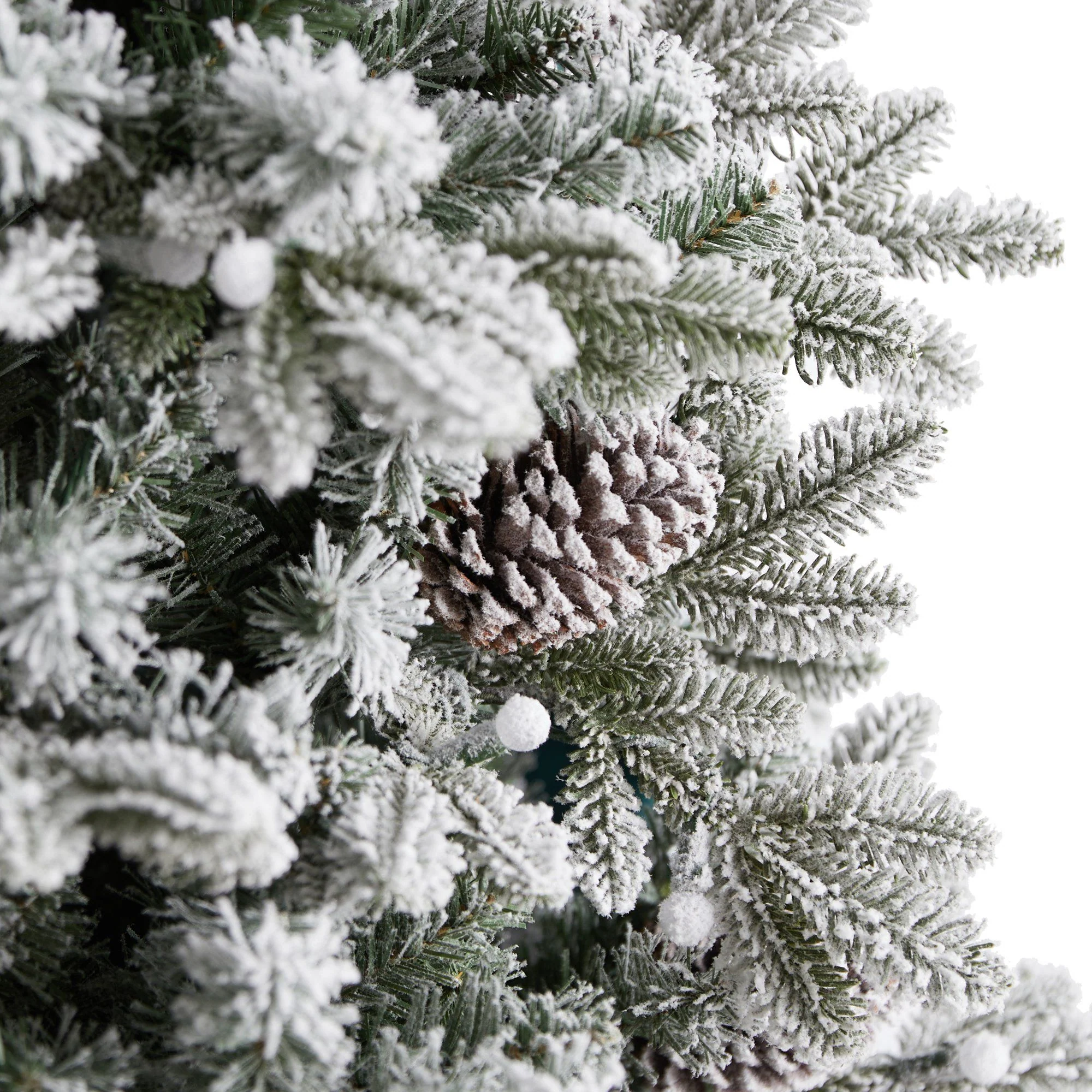 7.5' Flocked Alaskan Pre-Lit Artificial Christmas Tree 350 LED Lights and 2155 Bendable Branches - Image 5