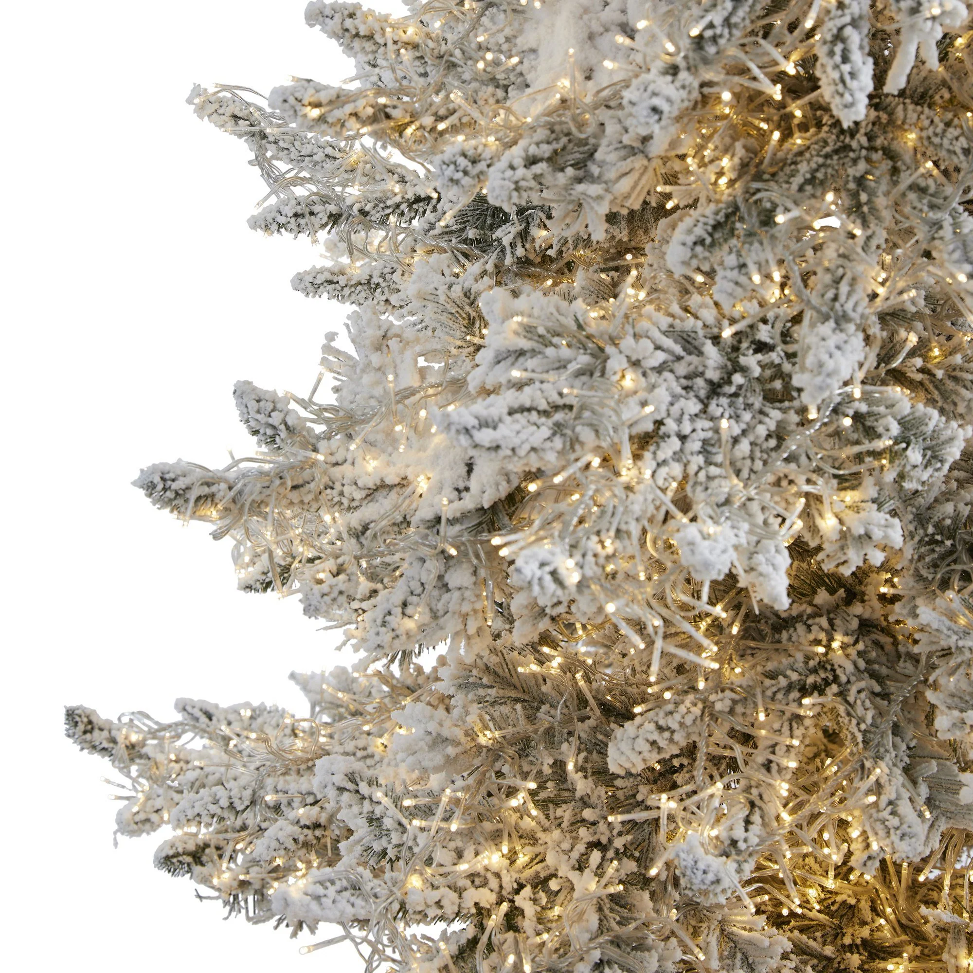 7.5' Flocked Grand Northern Rocky Fir Artificial Christmas Tree with 6672 Warm Cluster (Multifunction) LED Lights and 1071 Bendable Branches - Image 3