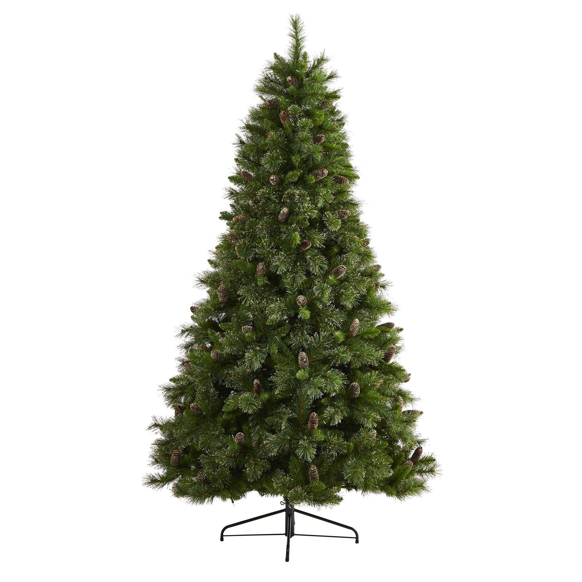 7.5’ Golden Tip Washington Pine Artificial Christmas Tree with 600 Clear Lights, Pine Cones and 1568 Bendable Branches - Image 3