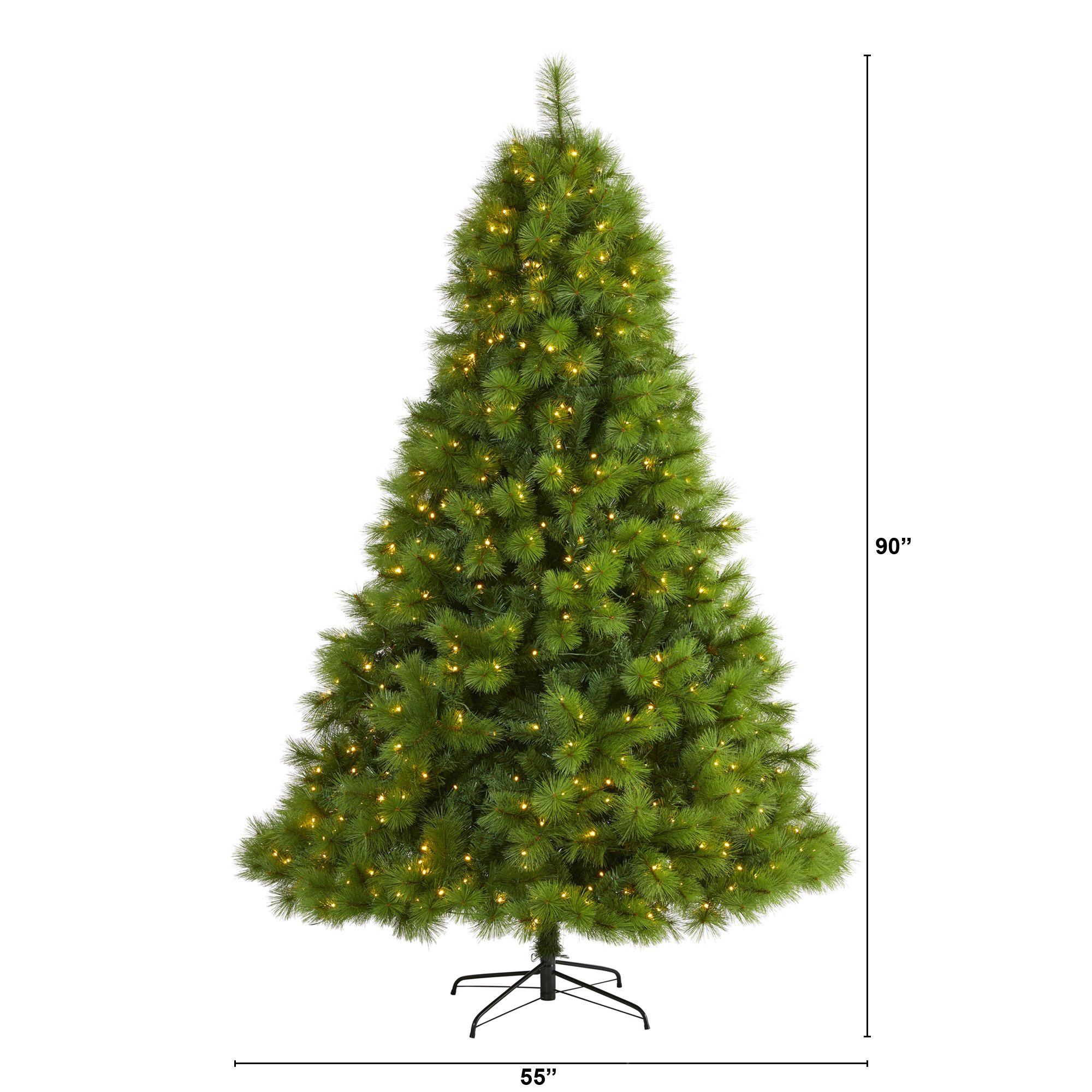 7.5’ Green Scotch Pine Artificial Christmas Tree with 550 Clear LED Lights - Image 2