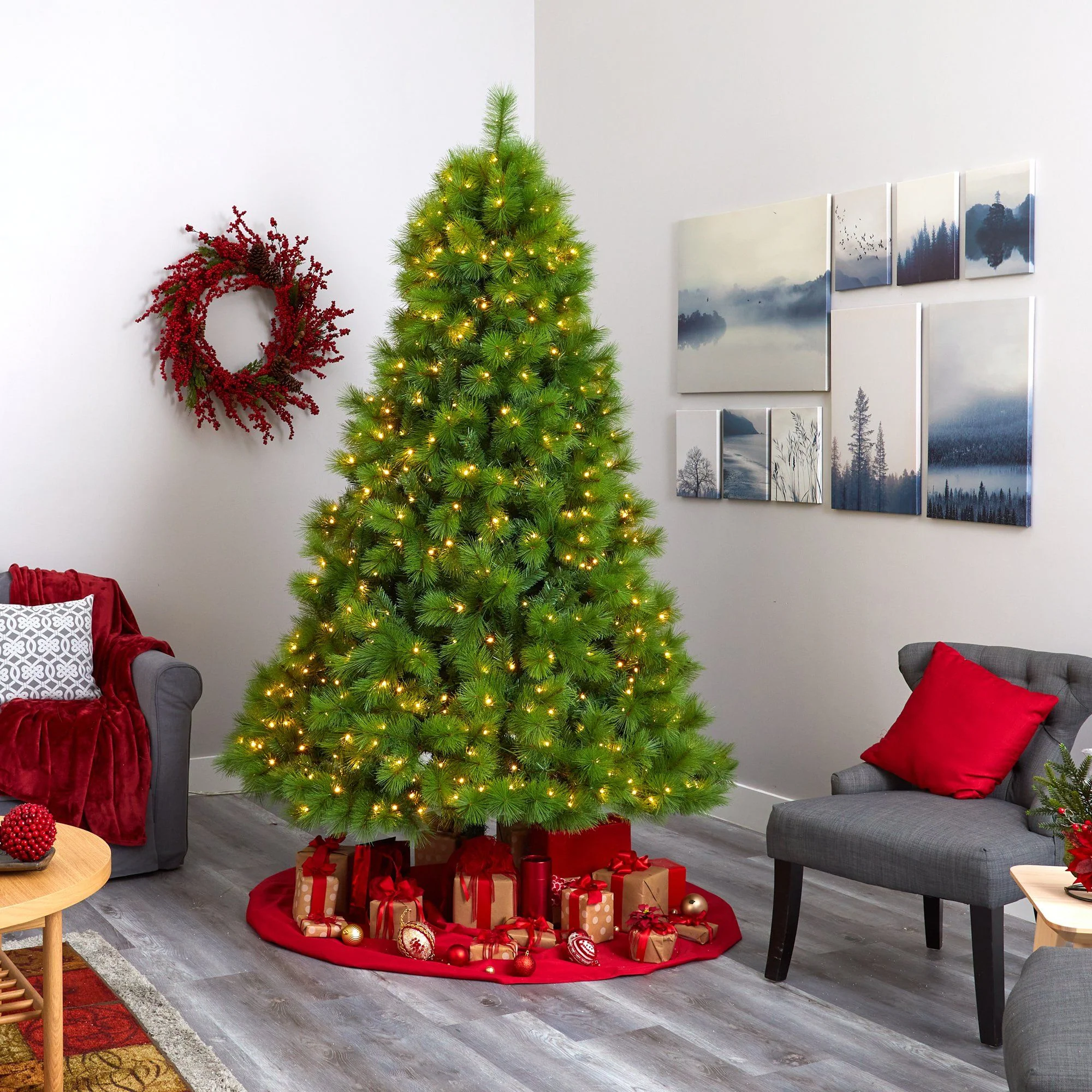 7.5’ Green Scotch Pine Artificial Christmas Tree with 550 Clear LED Lights - Image 5