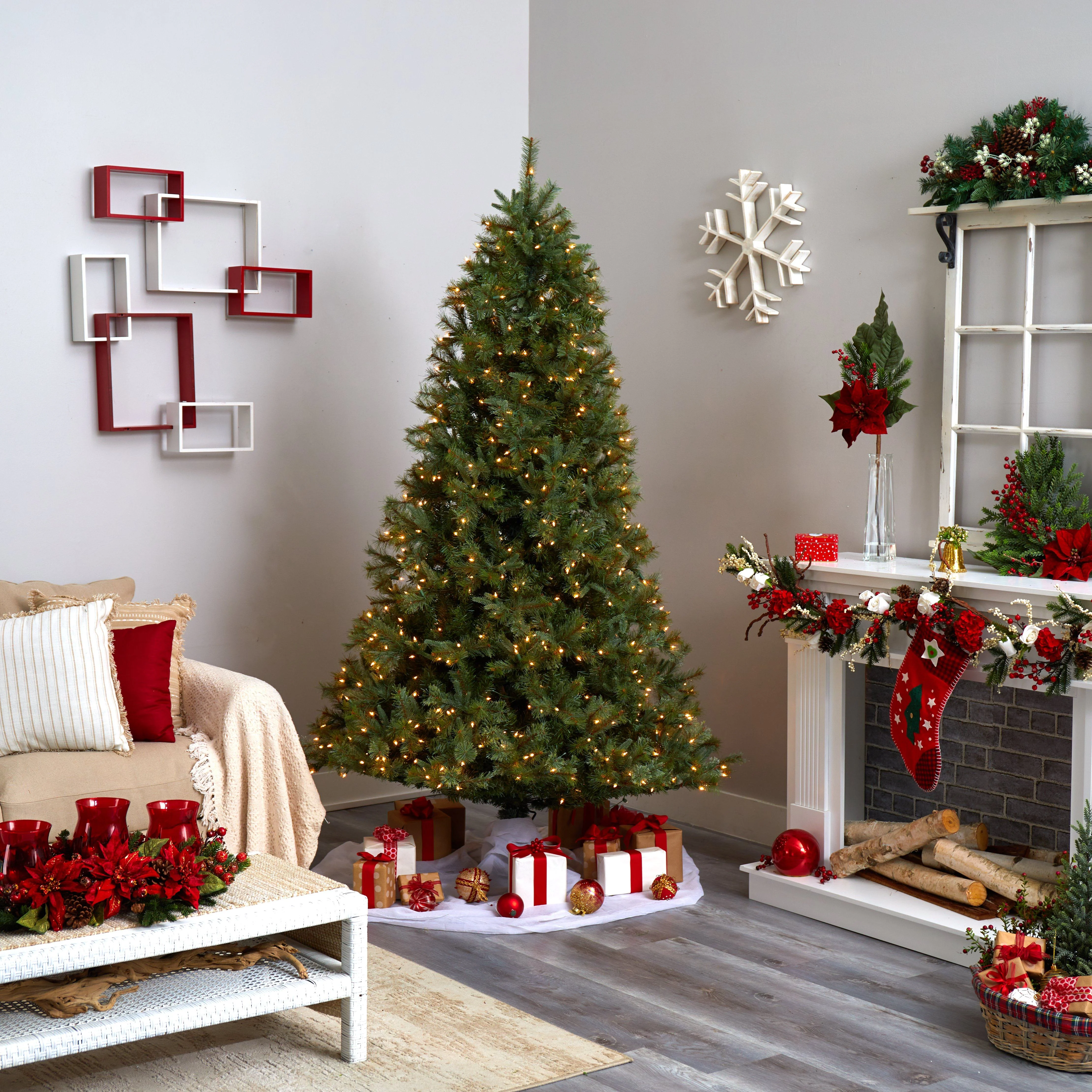 7.5' Majestic Multi-Pine Christmas Tree w/Clear Lights - Image 6