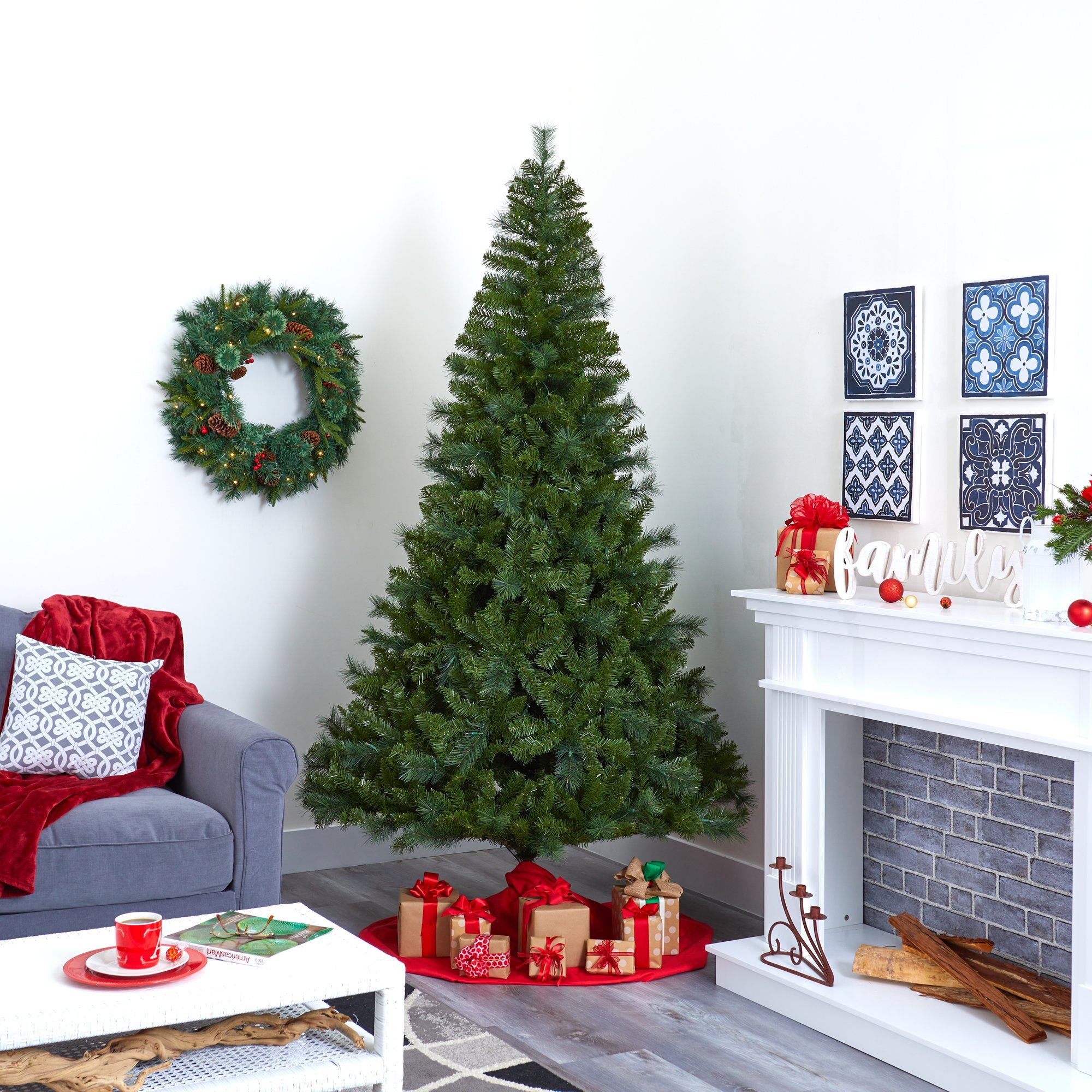 7.5' Mount Hood Spruce Artificial Christmas Tree with 450 Warm White Lights and 1285 Bendable Branches - Image 7