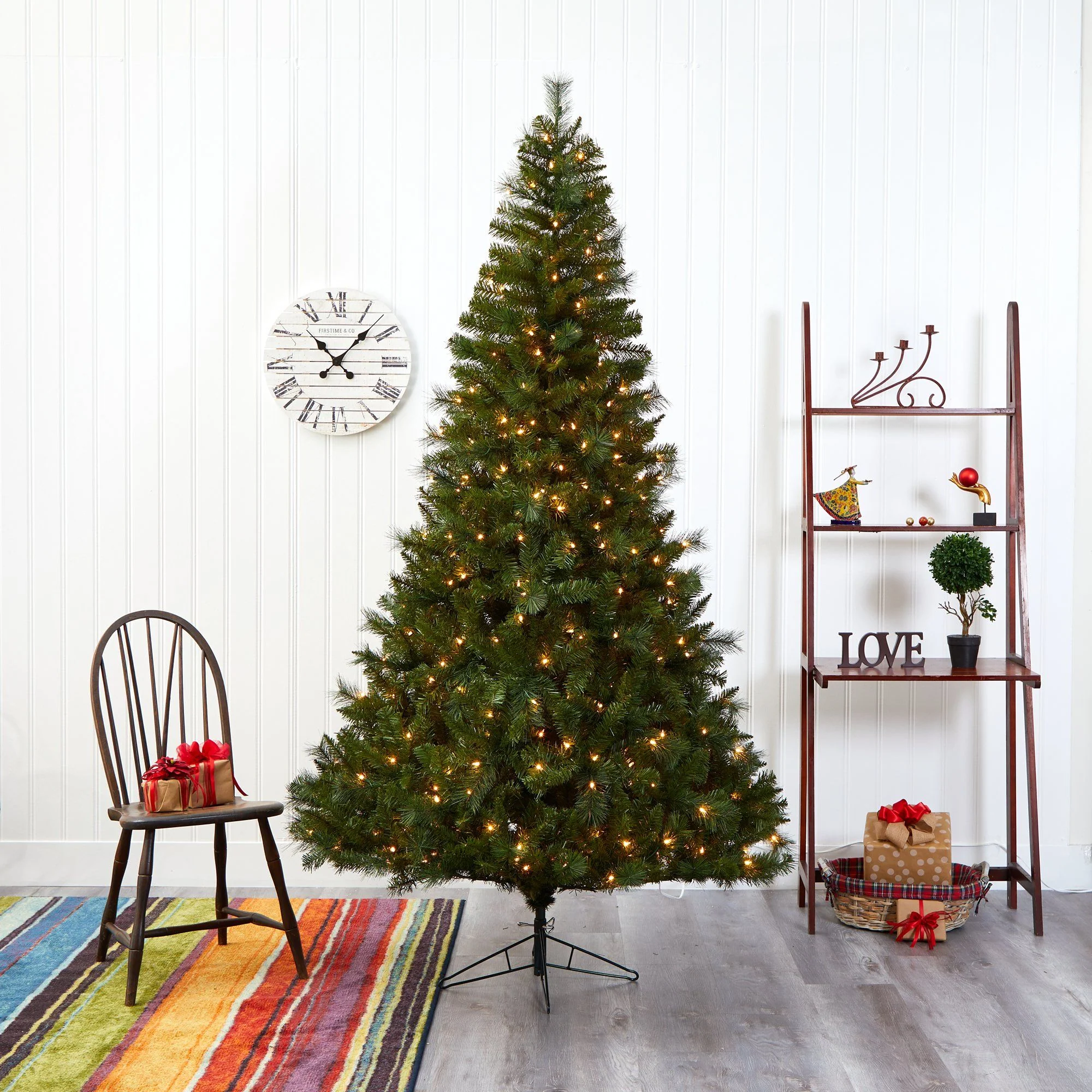 7.5' Mount Hood Spruce Artificial Christmas Tree with 450 Warm White Lights and 1285 Bendable Branches - Image 8