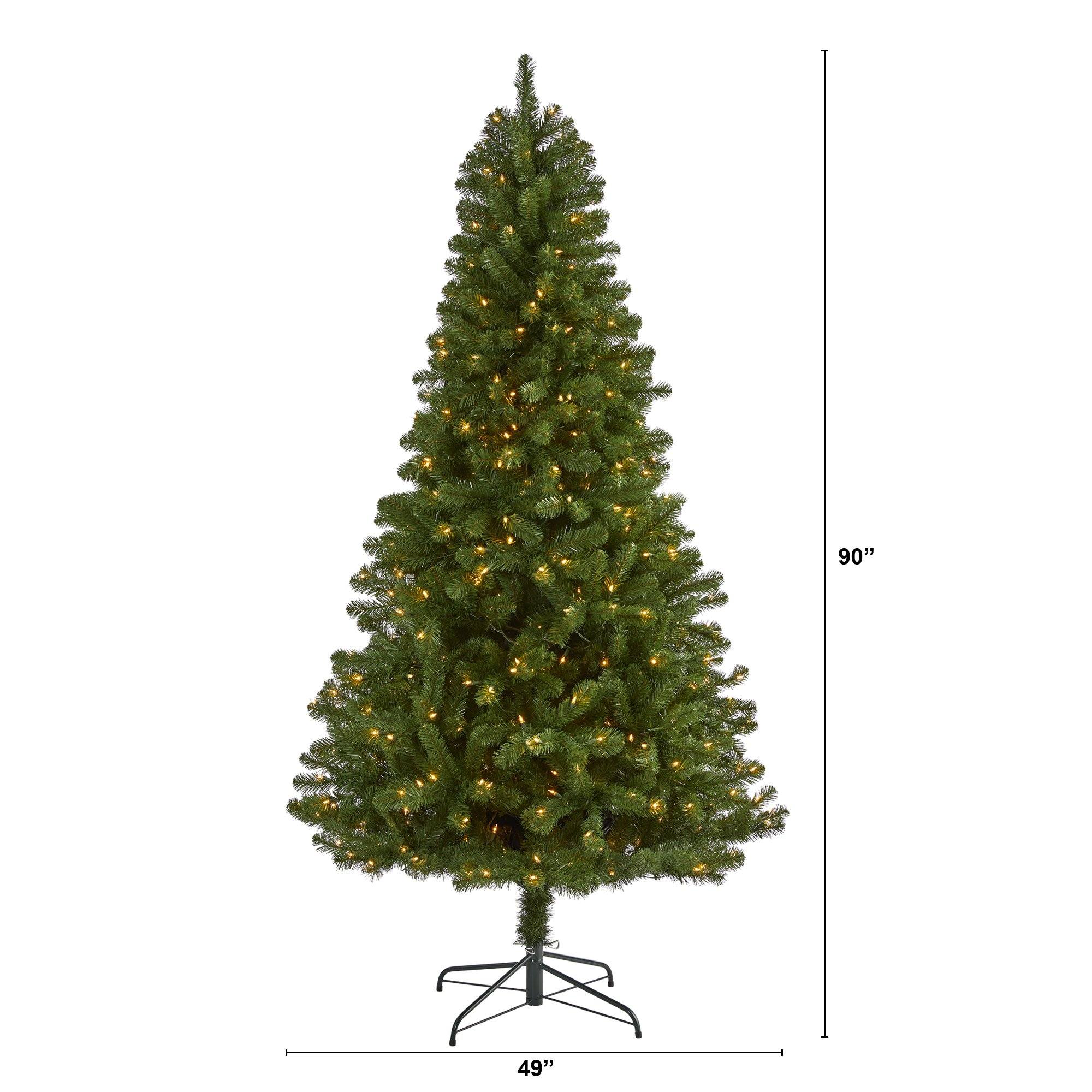 7.5’ Virginia Fir Artificial Christmas Tree with 450 Clear Lights and 979 Bendable Branches - Image 2
