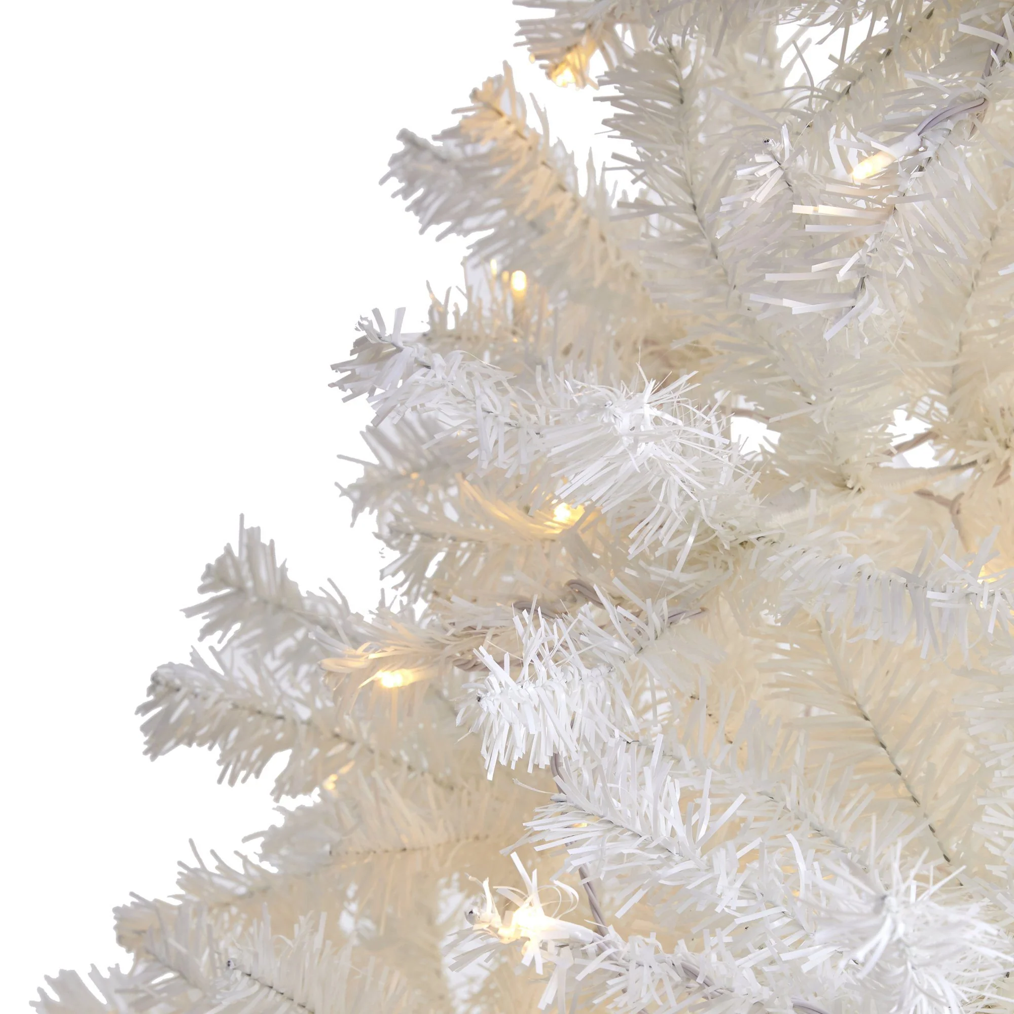 7.5' White Artificial Christmas Tree with 1380 Bendable Branches and 400 Clear LED Lights - Image 3