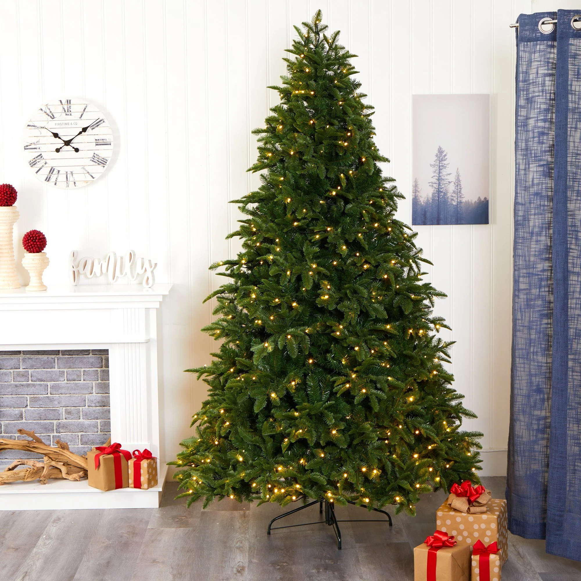 7.5’ Wyoming Fir Artificial Christmas Tree with 500 Clear LED Lights and 1580 Bendable Branches - Image 8