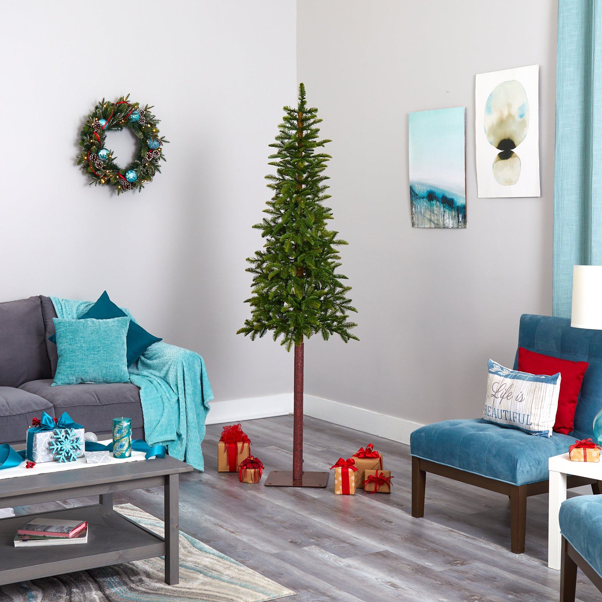 7’ Alaskan Alpine Artificial Christmas Tree with 150 Clear Microdot (Multifunction) LED Lights and 165 Bendable Branches - Image 6