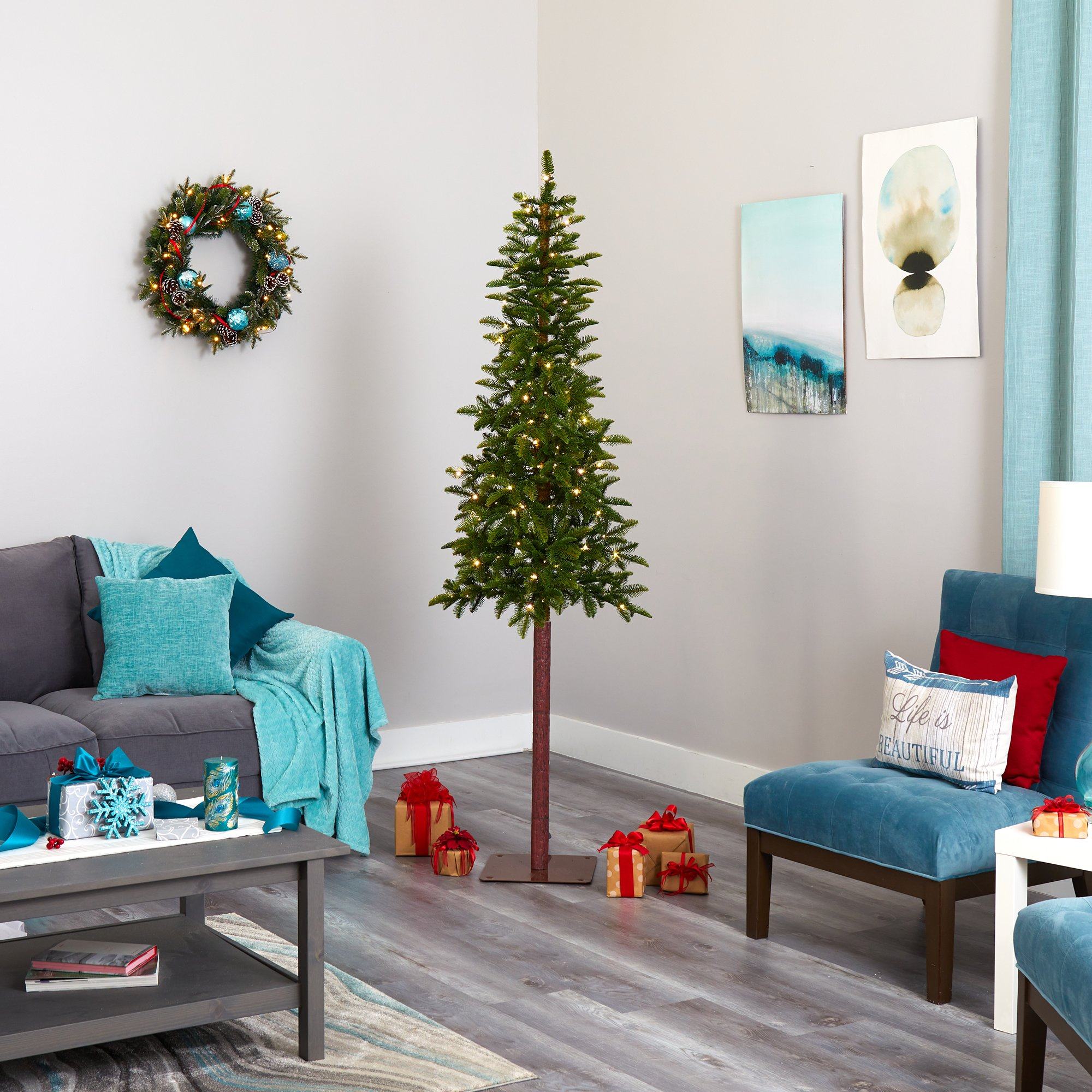 7’ Alaskan Alpine Artificial Christmas Tree with 150 Clear Microdot (Multifunction) LED Lights and 165 Bendable Branches - Image 8