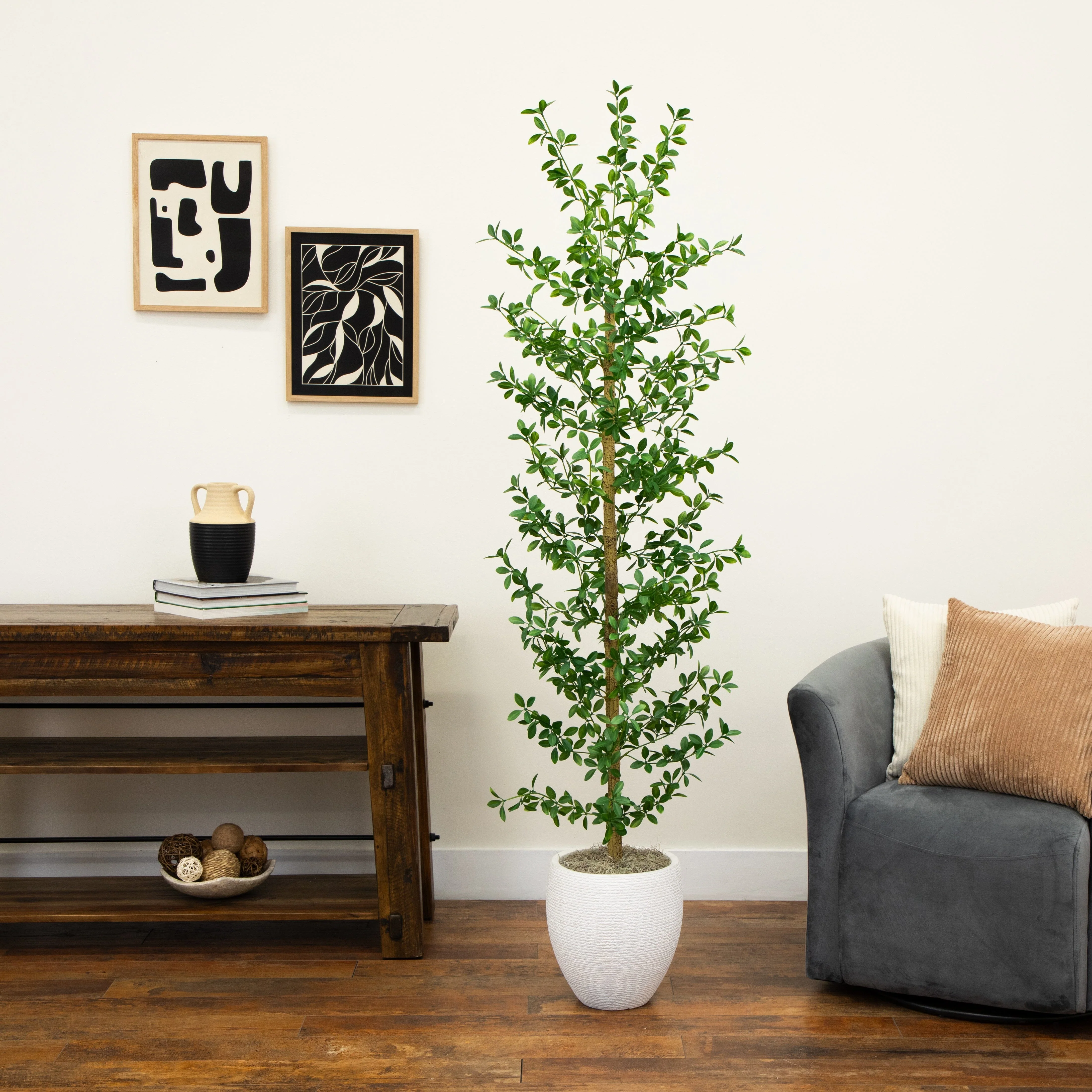 7' Artificial Shady Lady Black Olive Tree - Image 3