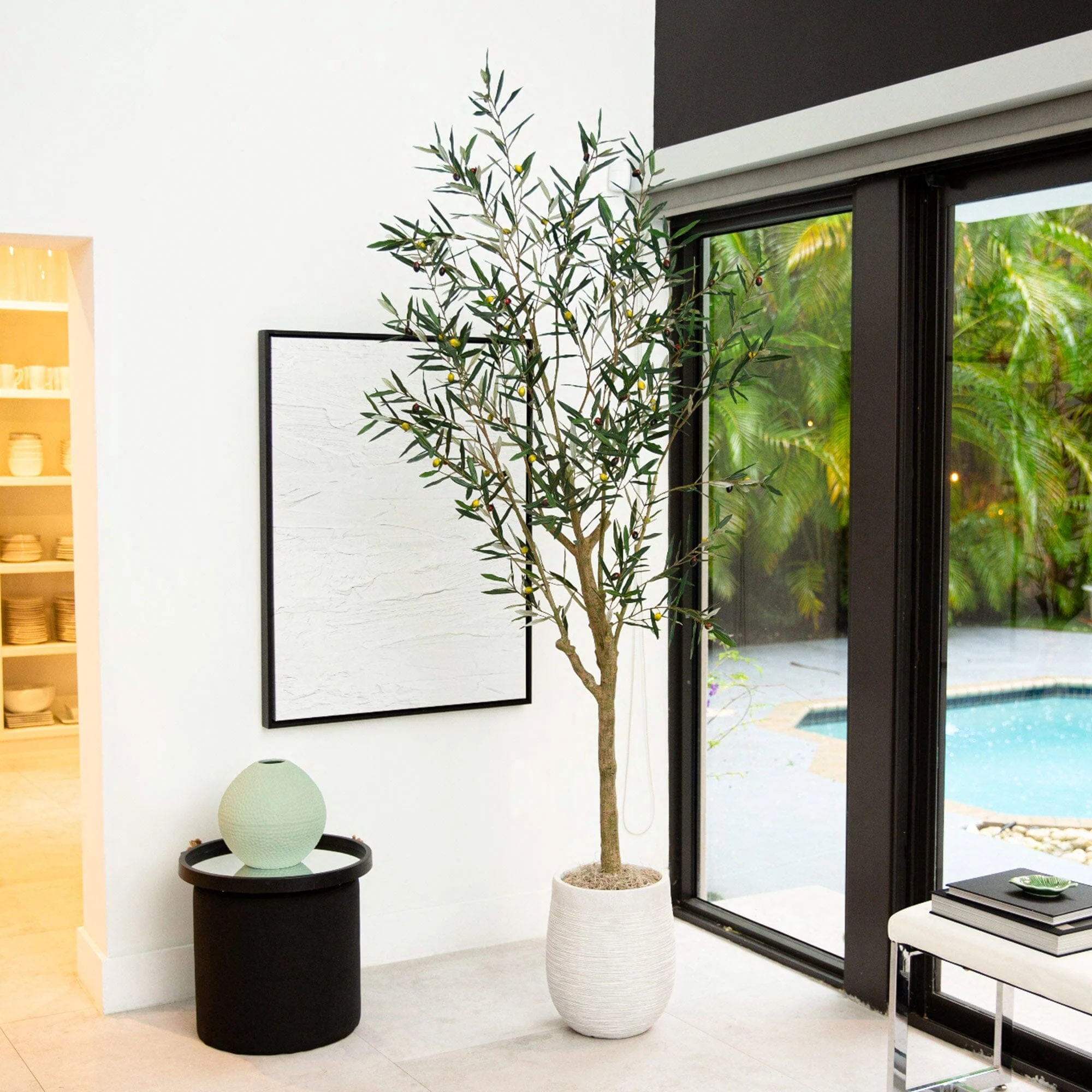 7' Artificial Greco Olive Tree - Image 4