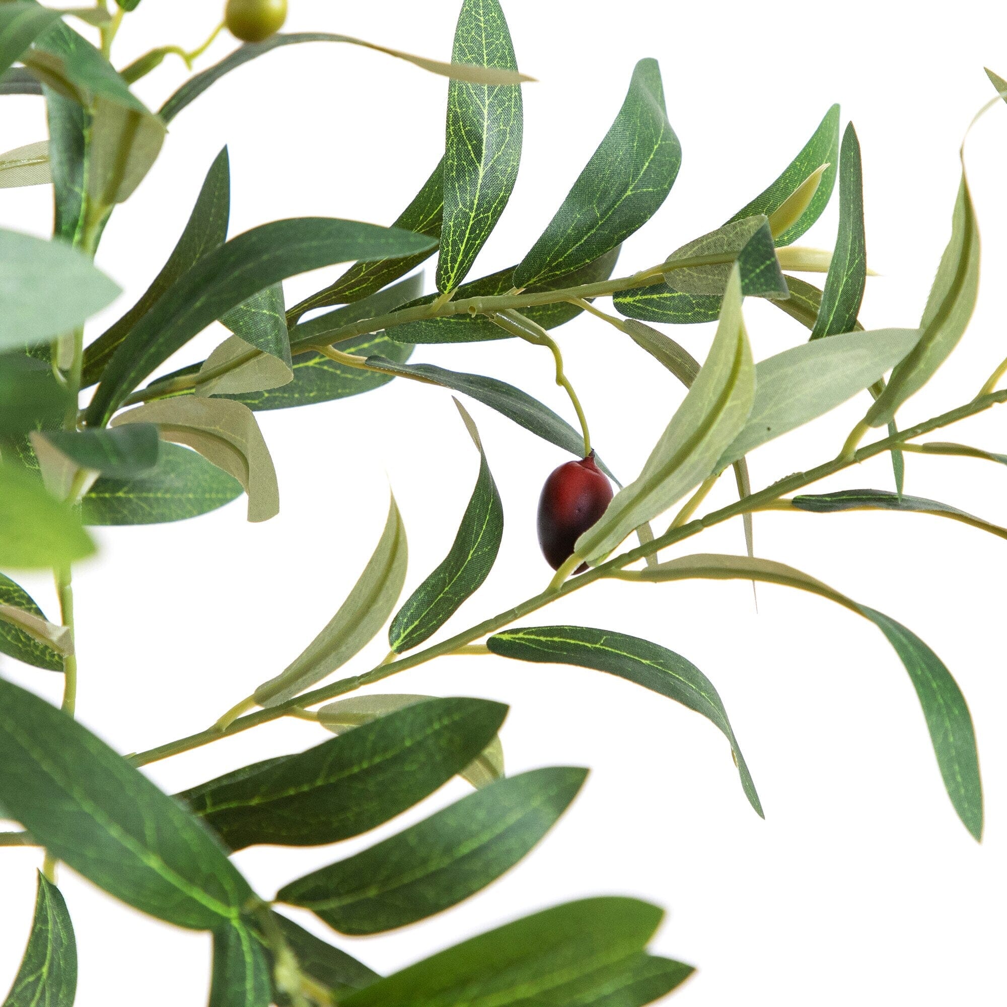 7’ Artificial Minimalist Olive Tree in White Decorative Planter - Image 2