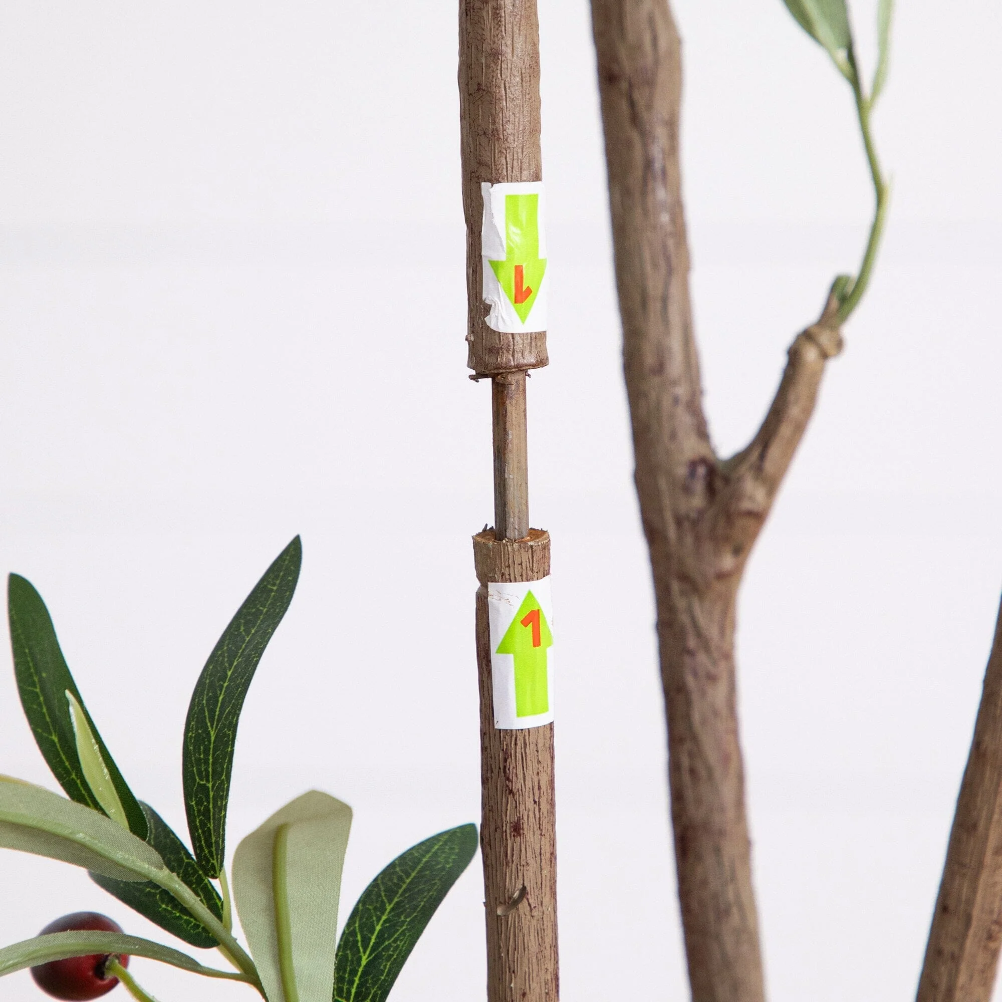 7’ Artificial Minimalist Olive Tree in White Decorative Planter - Image 5