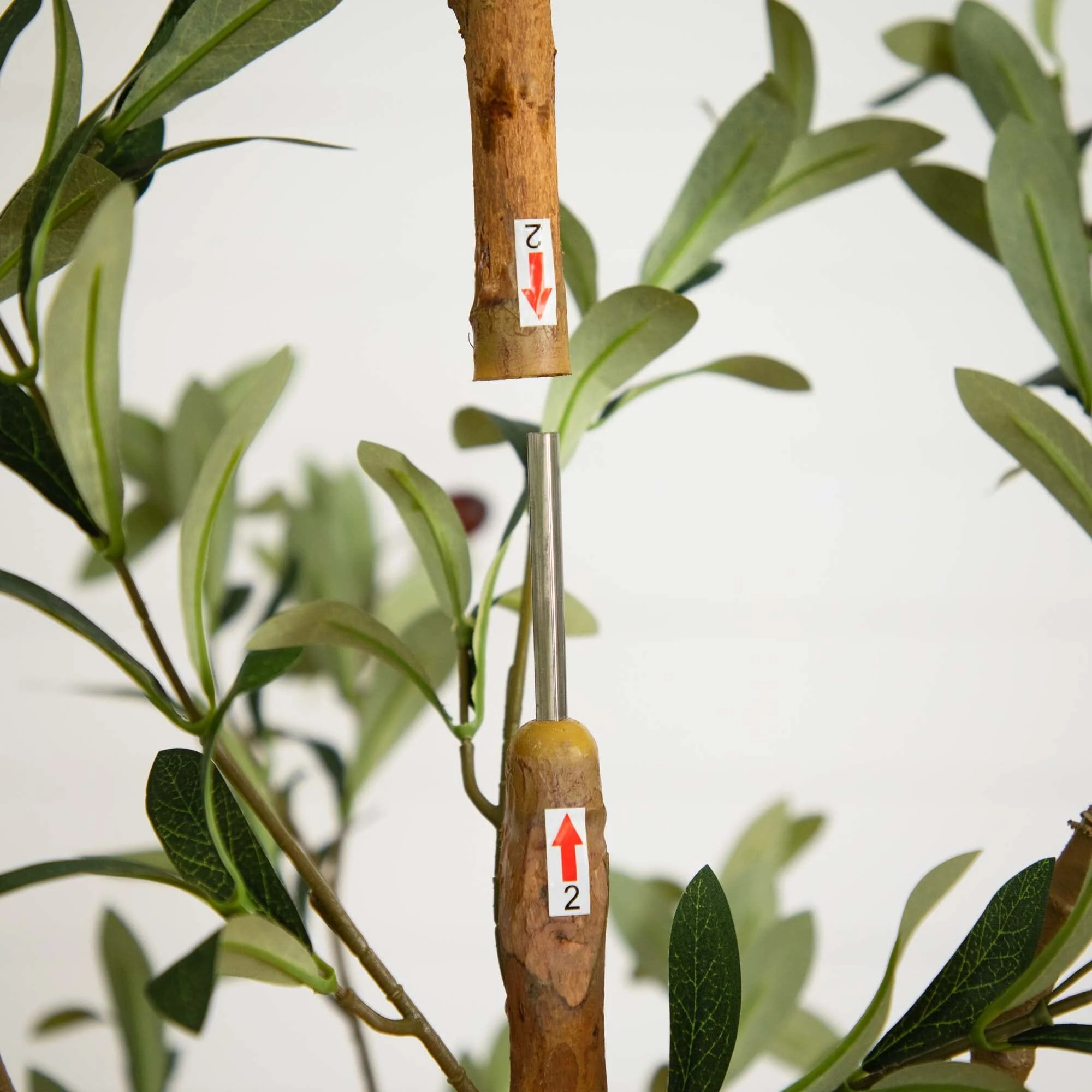 7' Artificial Olive Tree with Natural Trunk - Image 8