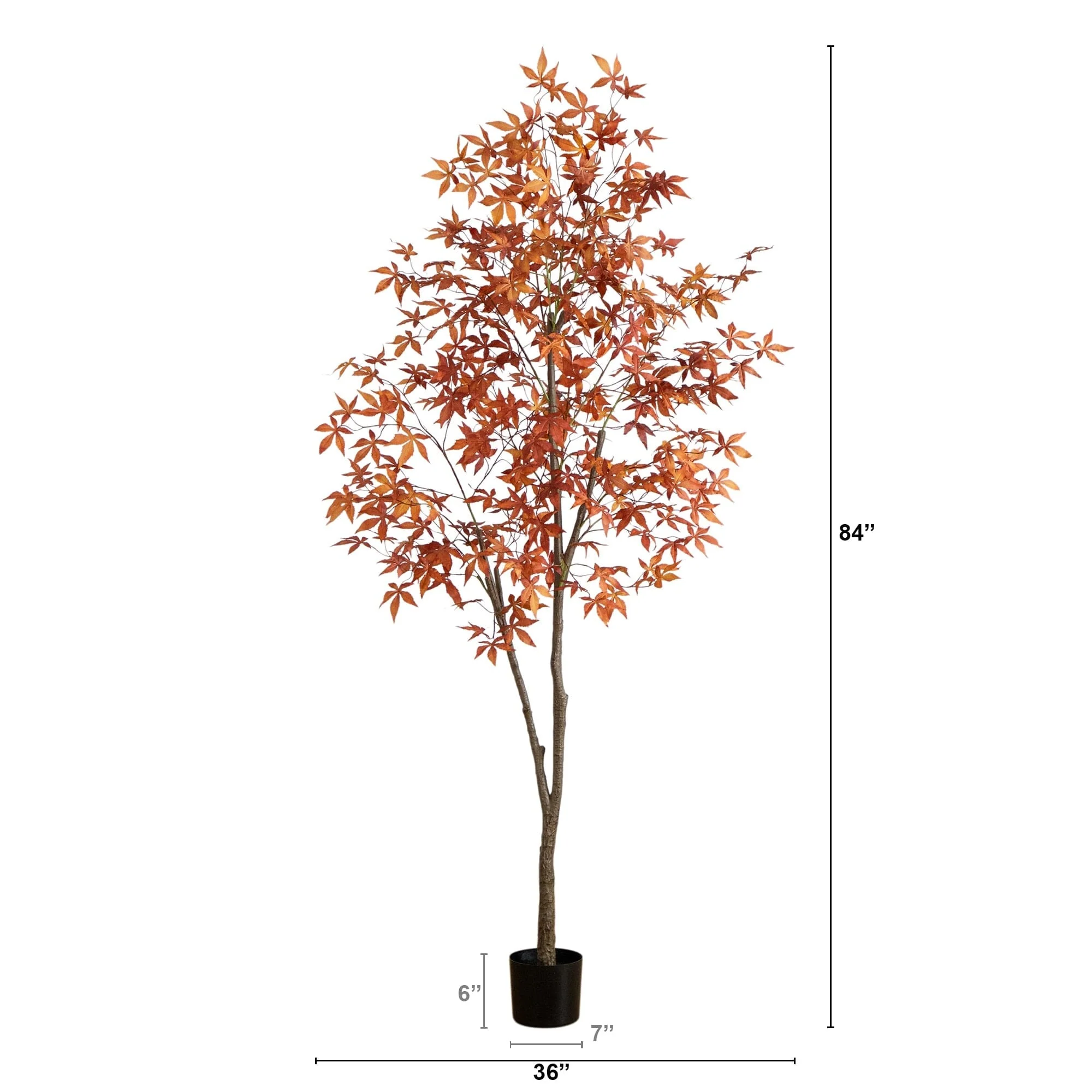 7' Autumn Japanese Maple Artificial Fall Tree - Image 6