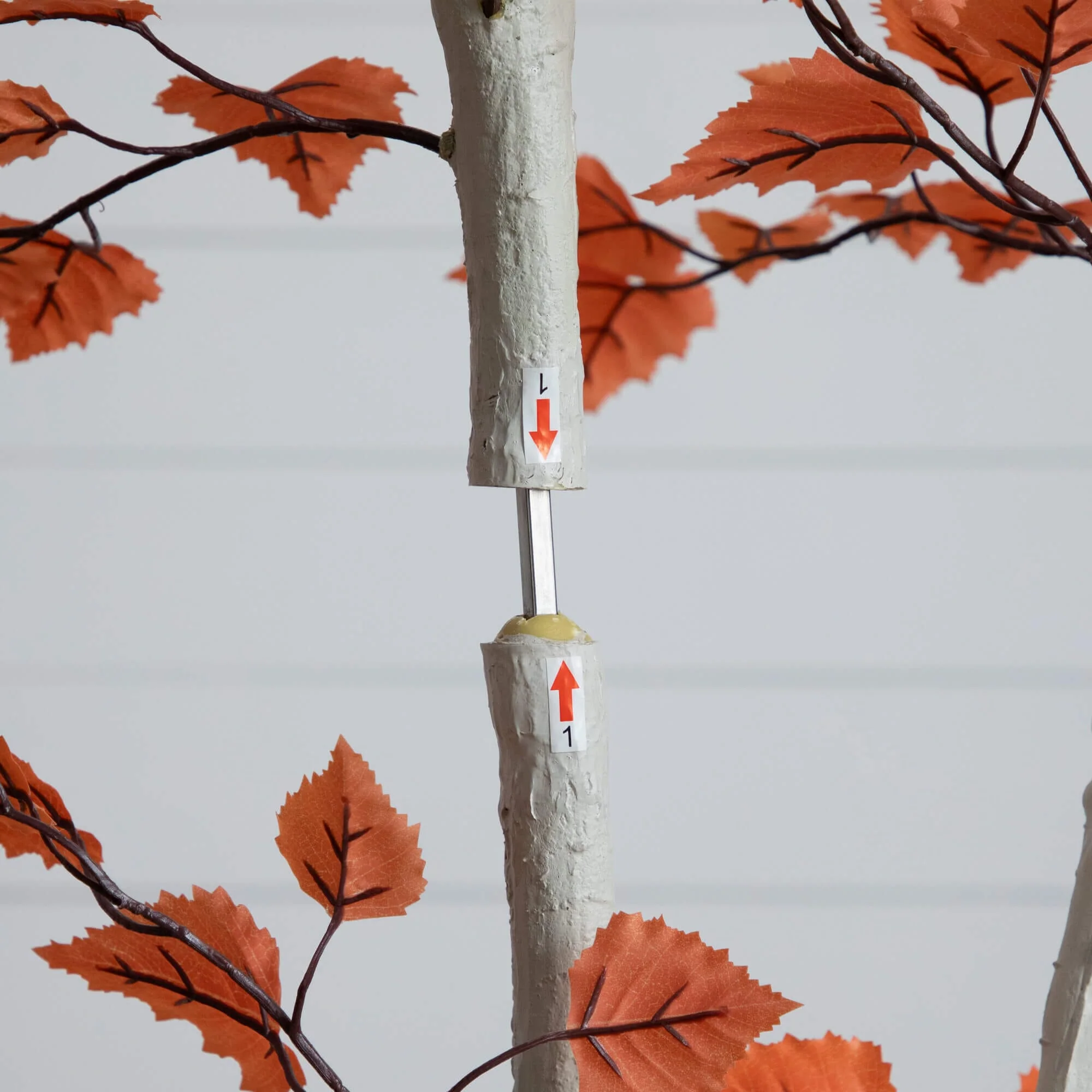 7' Autumn Paper Birch Artificial Fall Tree - Image 4