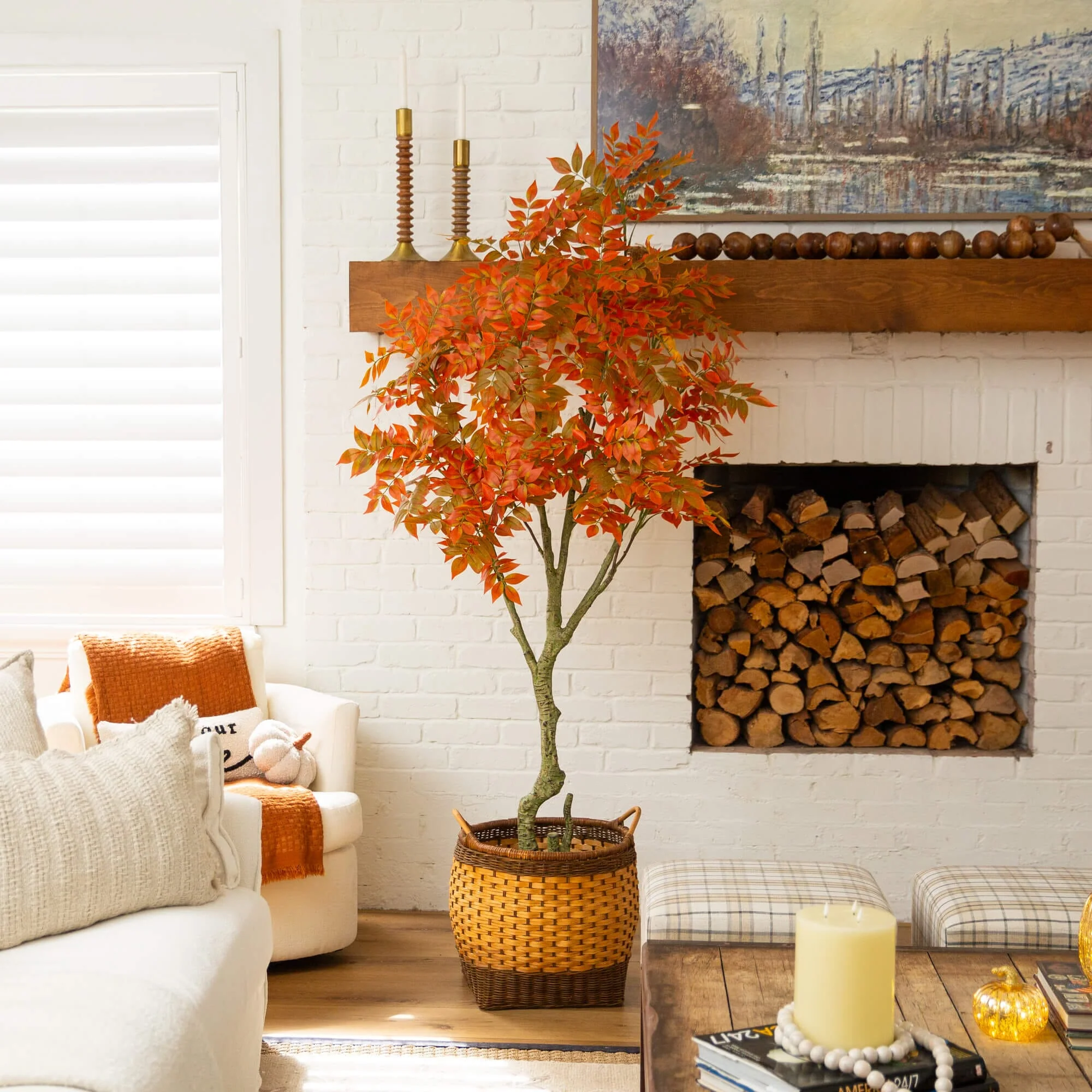 7' Autumn Sumac Artificial Fall Tree - Image 3