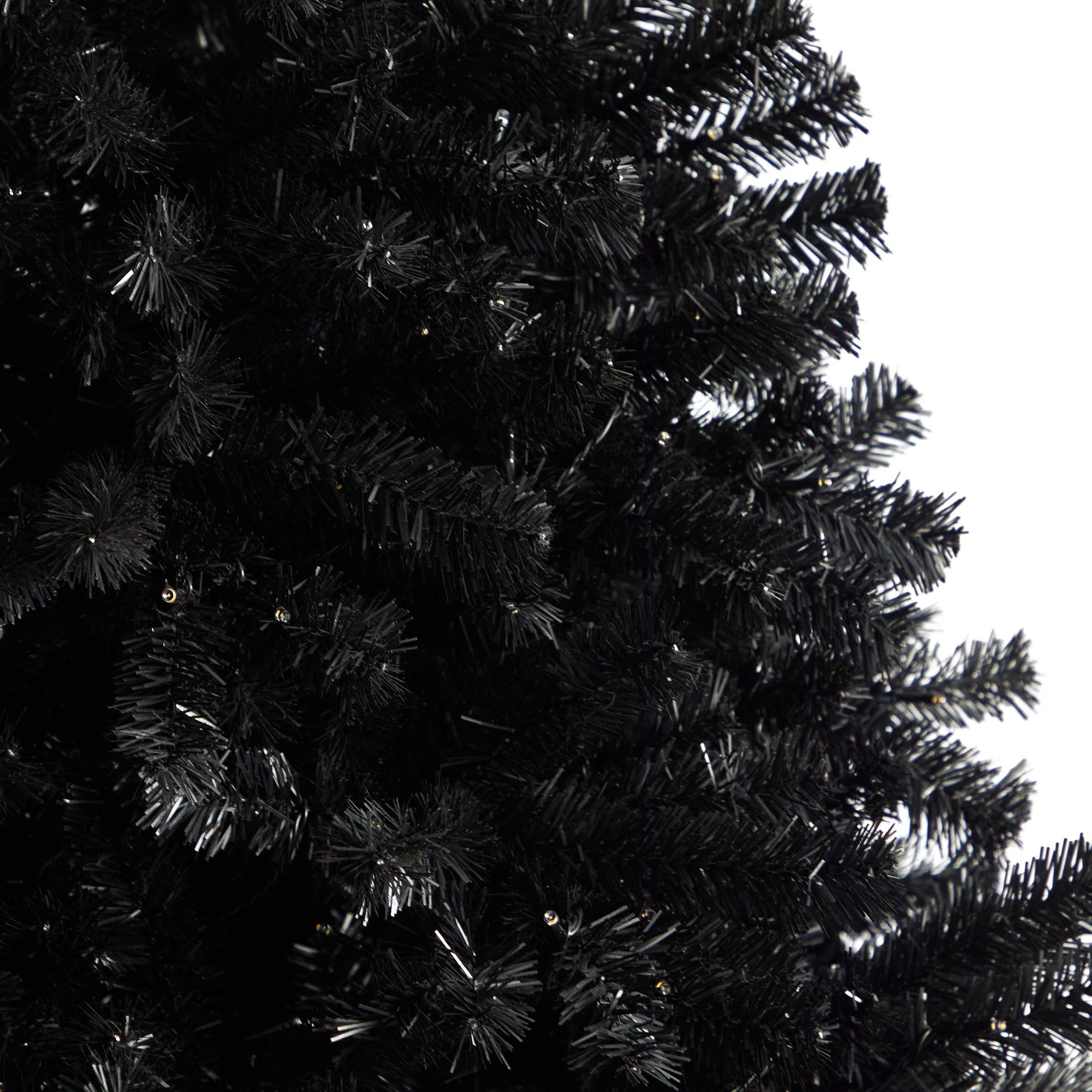 7’ Black Artificial Christmas Tree with 500 Clear LED Lights and 1428 Tips - Image 6
