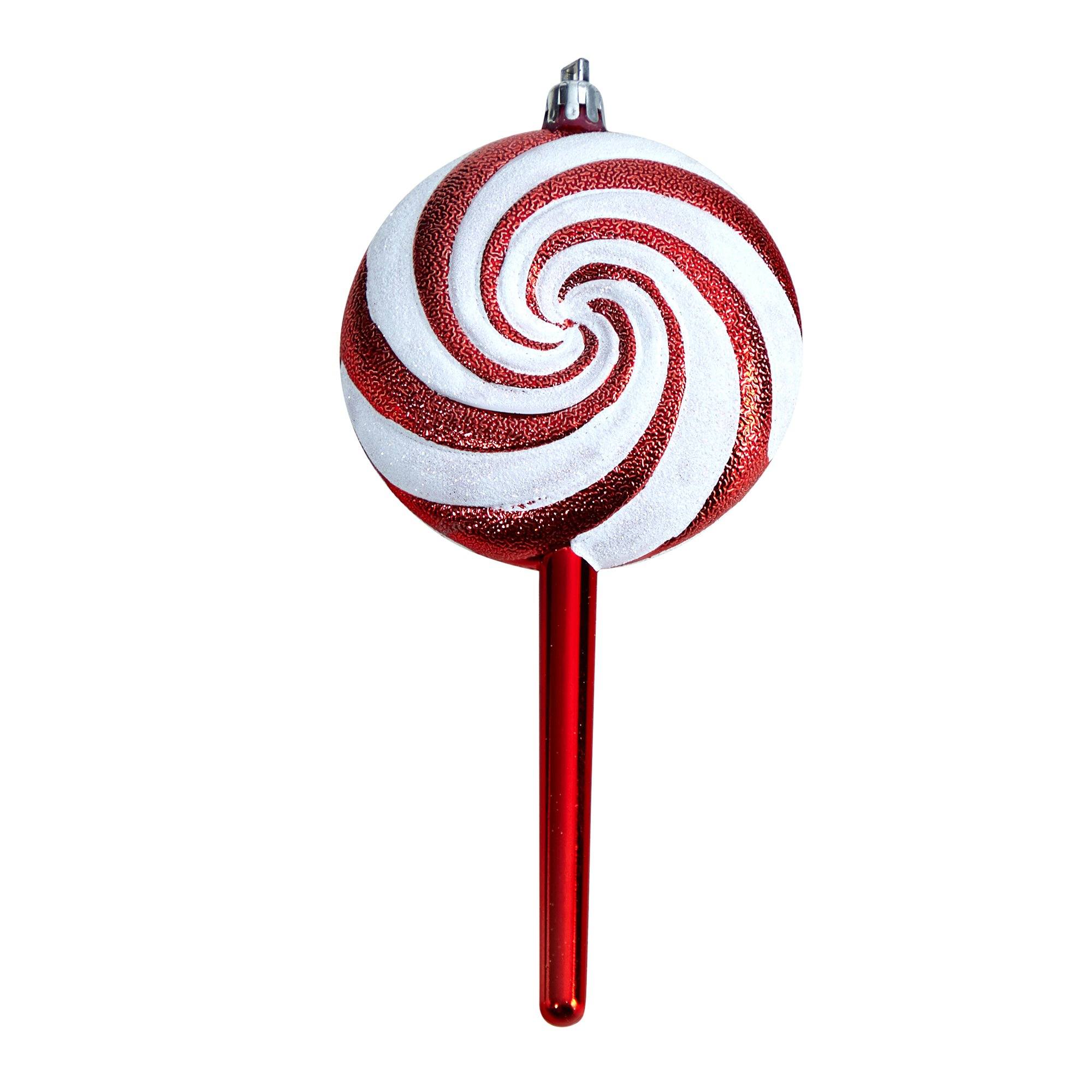 7” Candy Cane Lollipop Holiday Deluxe Christmas Shatterproof Ornament Set of 4 - Image 4