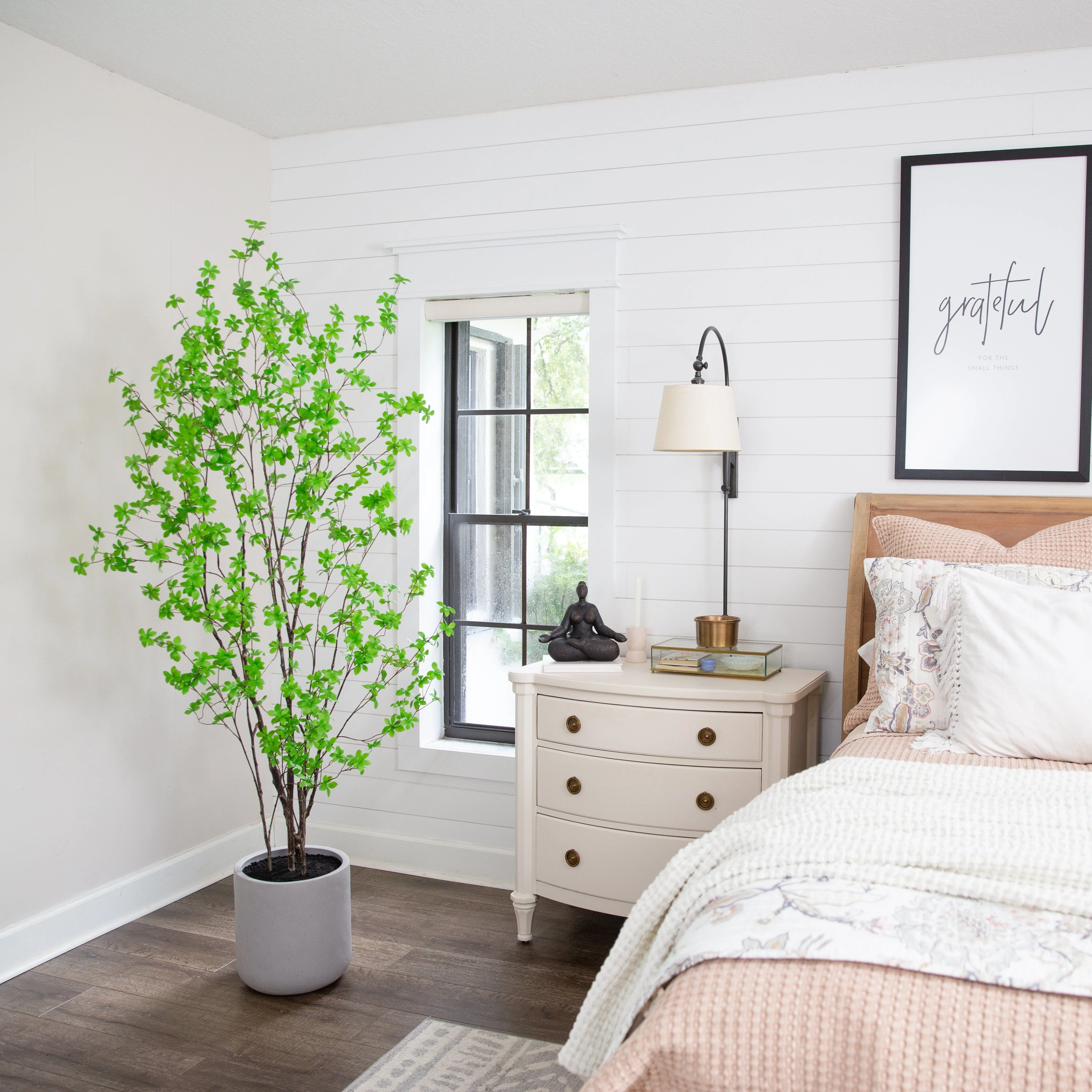 7’ Artificial Enkianthus Tree with Resin Stone Planter - Image 5