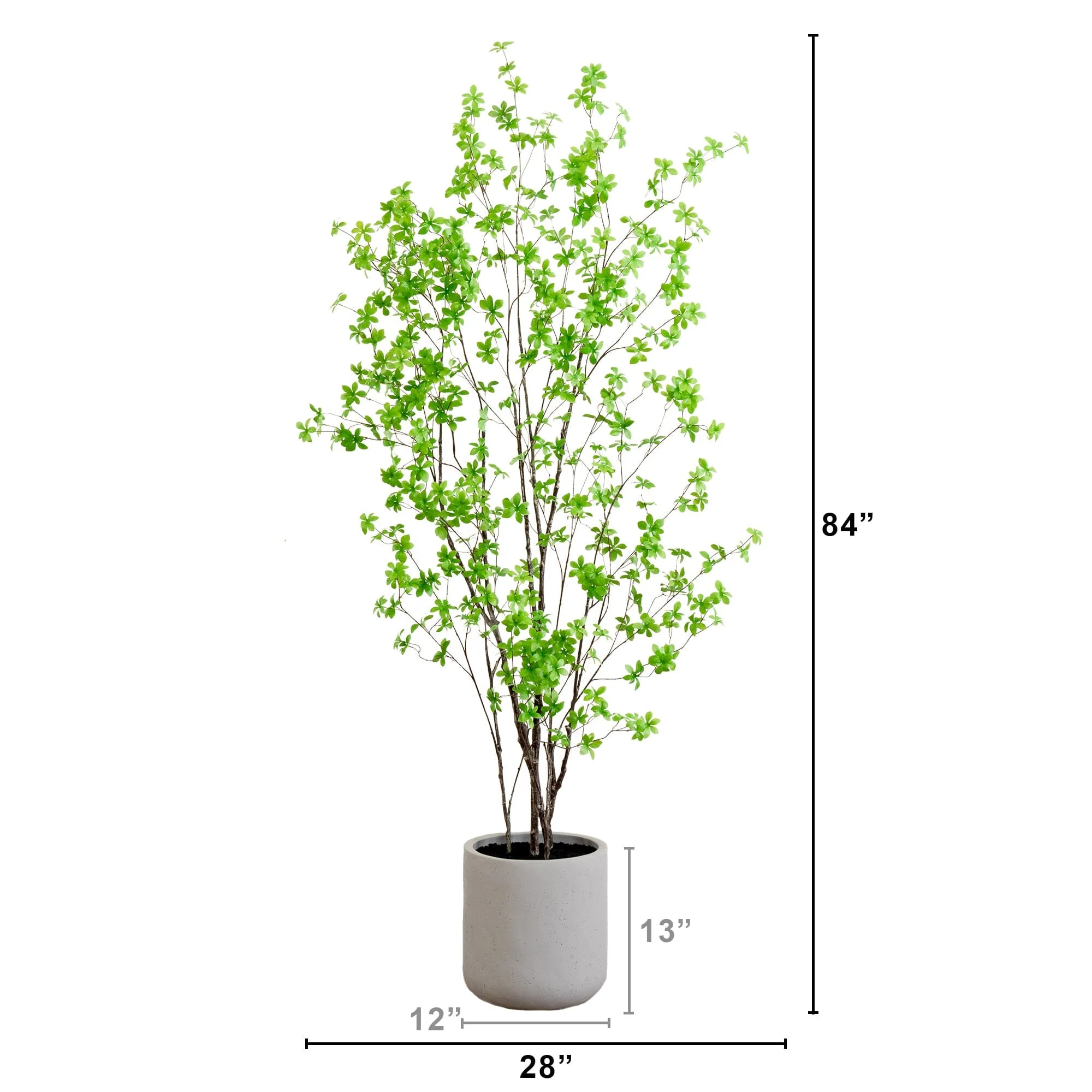 7’ Artificial Enkianthus Tree with Resin Stone Planter - Image 9