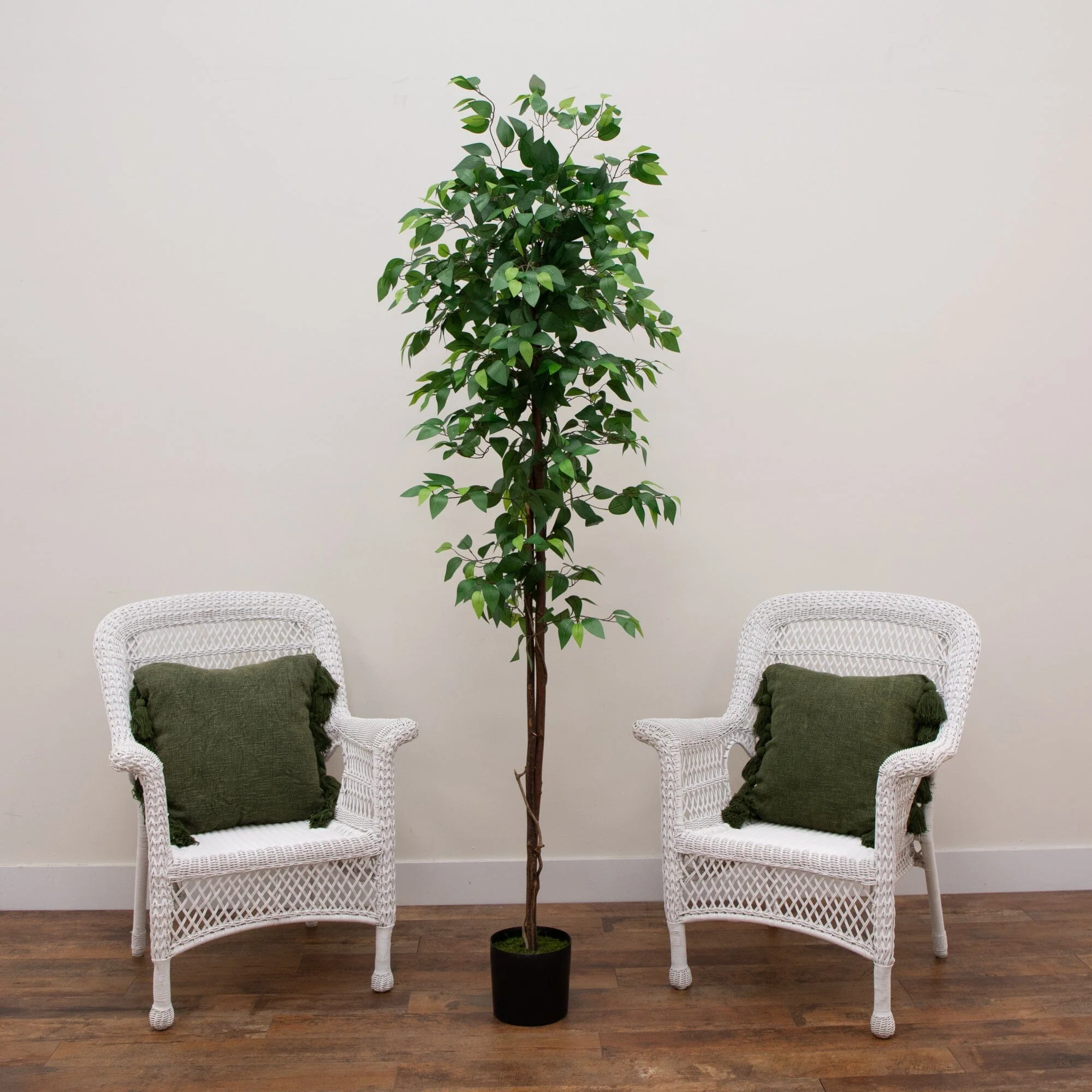 7’ Ficus Double Trunk Artificial Tree - Image 2