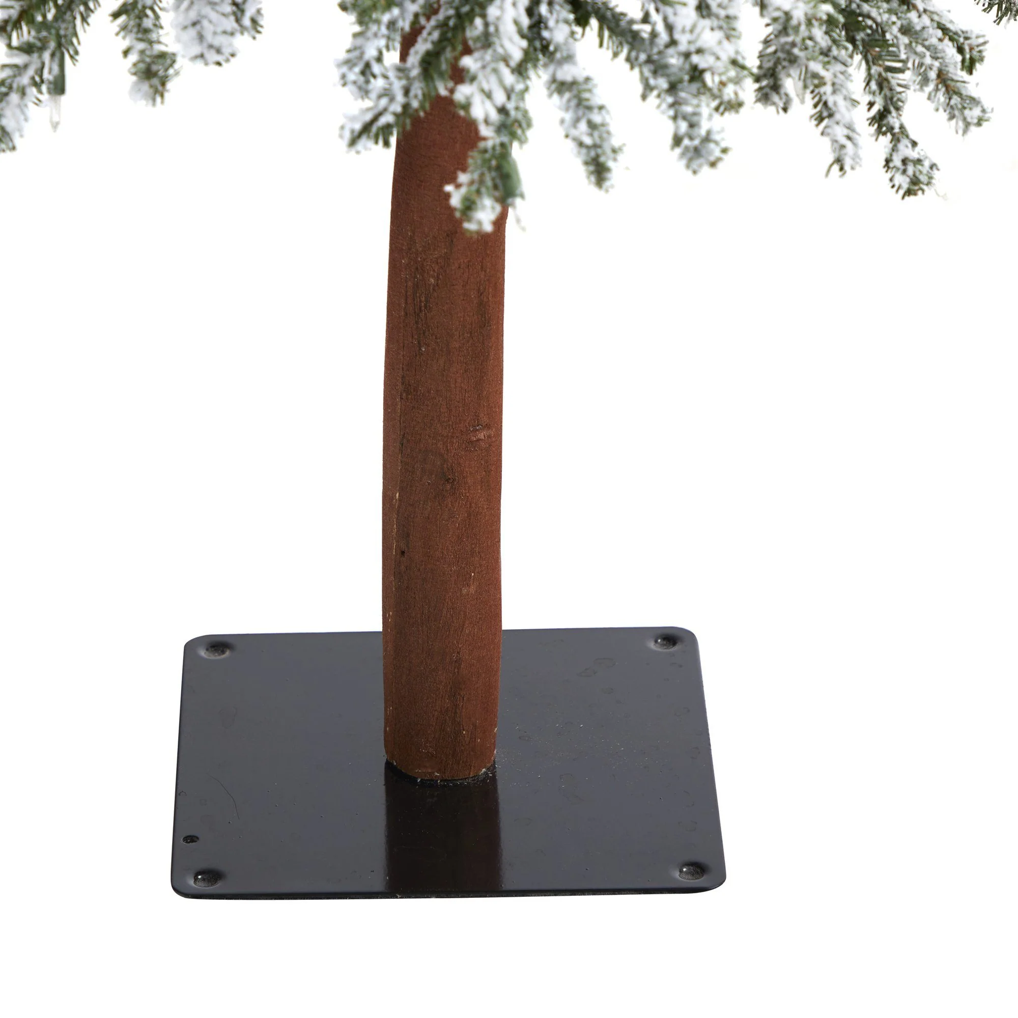 7’ Flocked Grand Alpine Artificial Christmas Tree with 400 Lights and 950 Branches on Natural Trunk - Image 6
