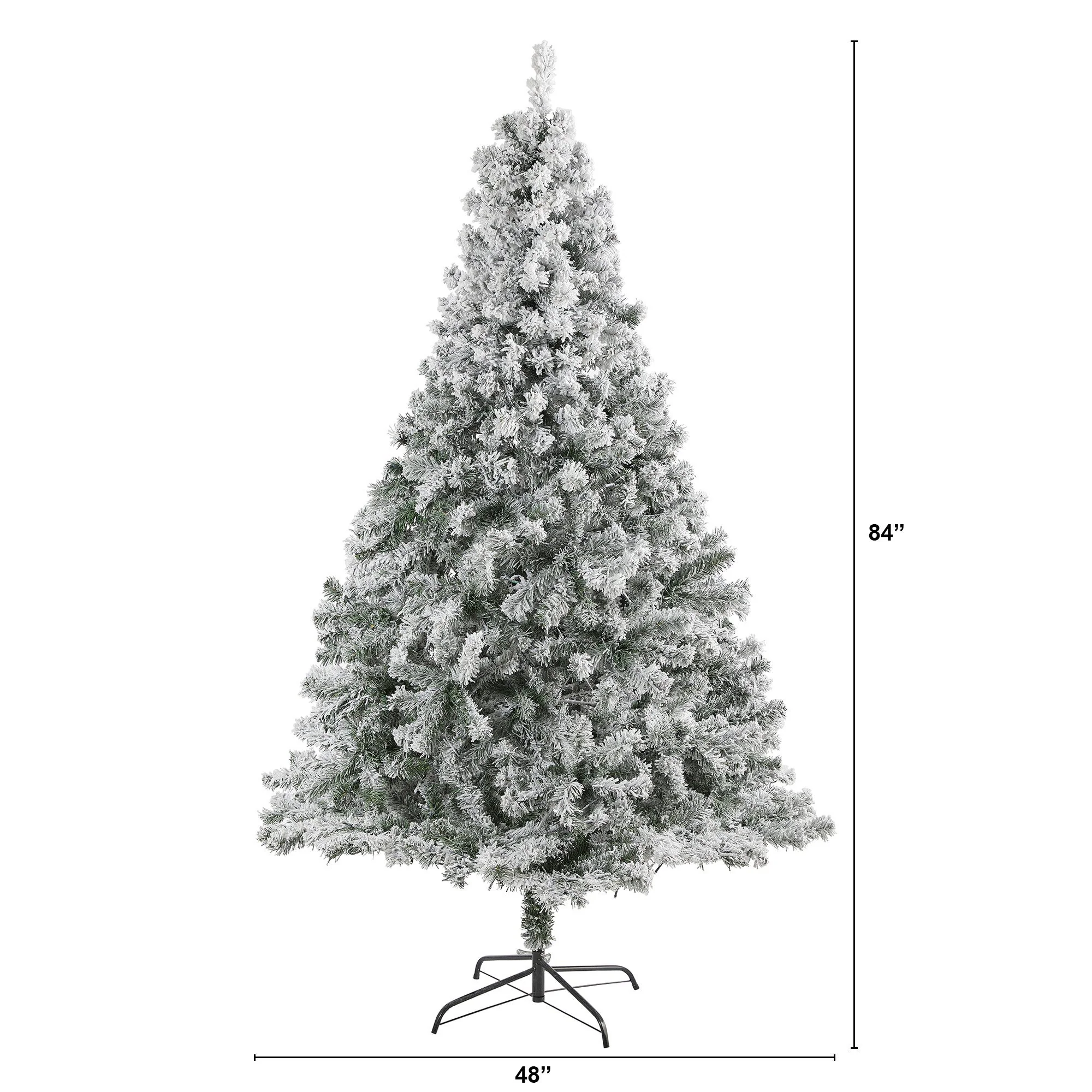 7' Flocked Rock Springs Spruce Artificial Christmas Tree with 800 Bendable Branches - Image 2