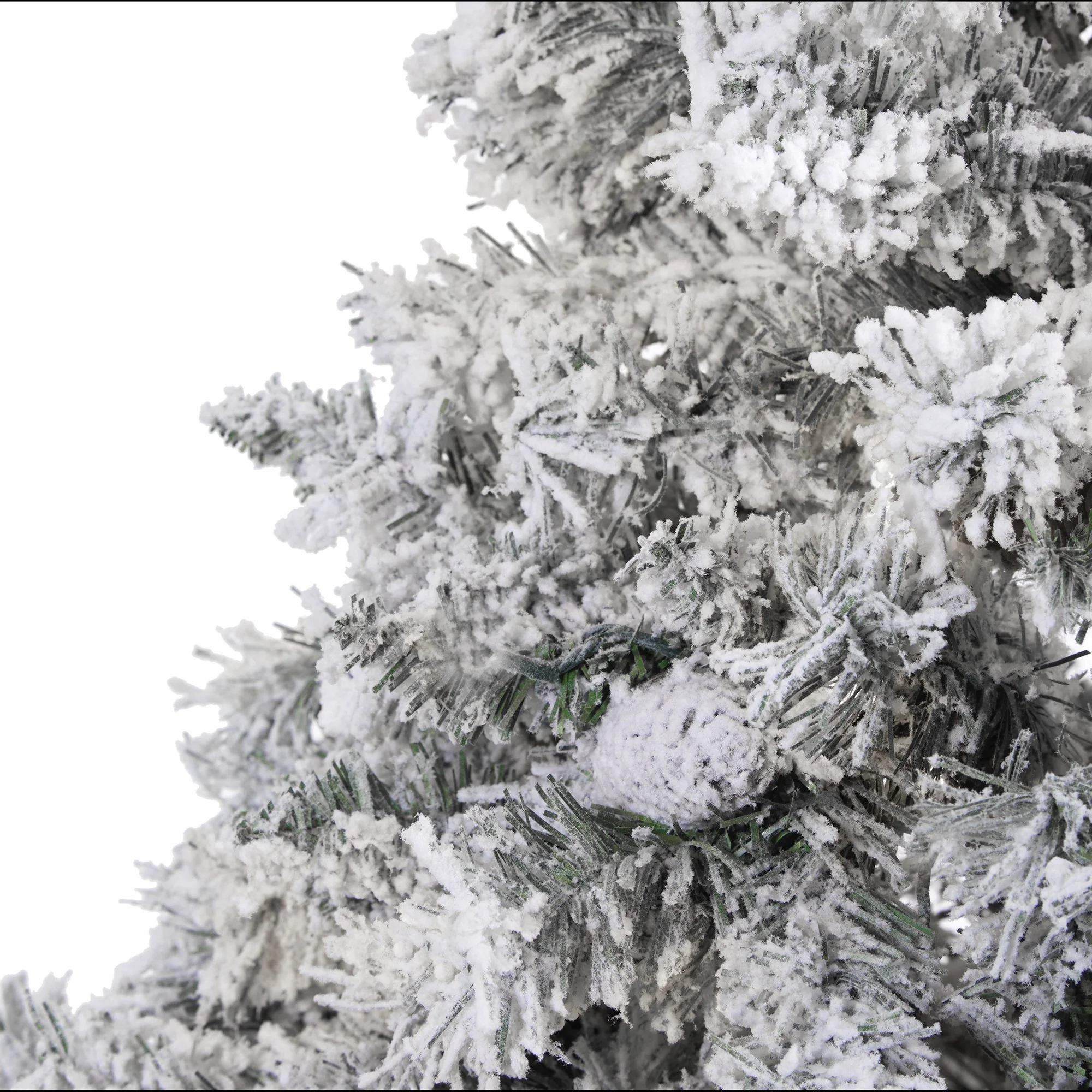 7' Flocked White River Mountain Pine Artificial Christmas Tree with Pinecones - Image 3