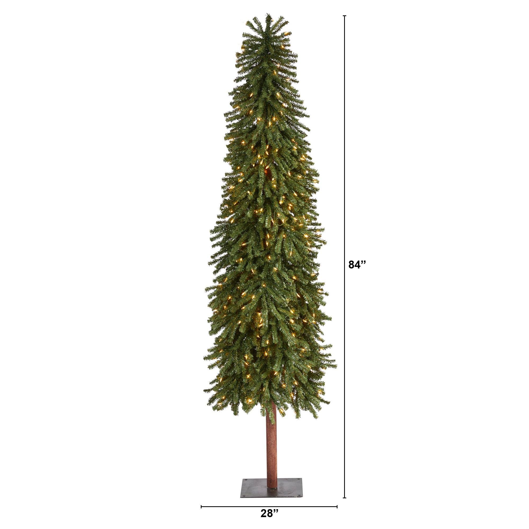 7’ Grand Alpine Artificial Christmas Tree with 400 Clear Lights and 950 Bendable Branches on Natural Trunk - Image 2