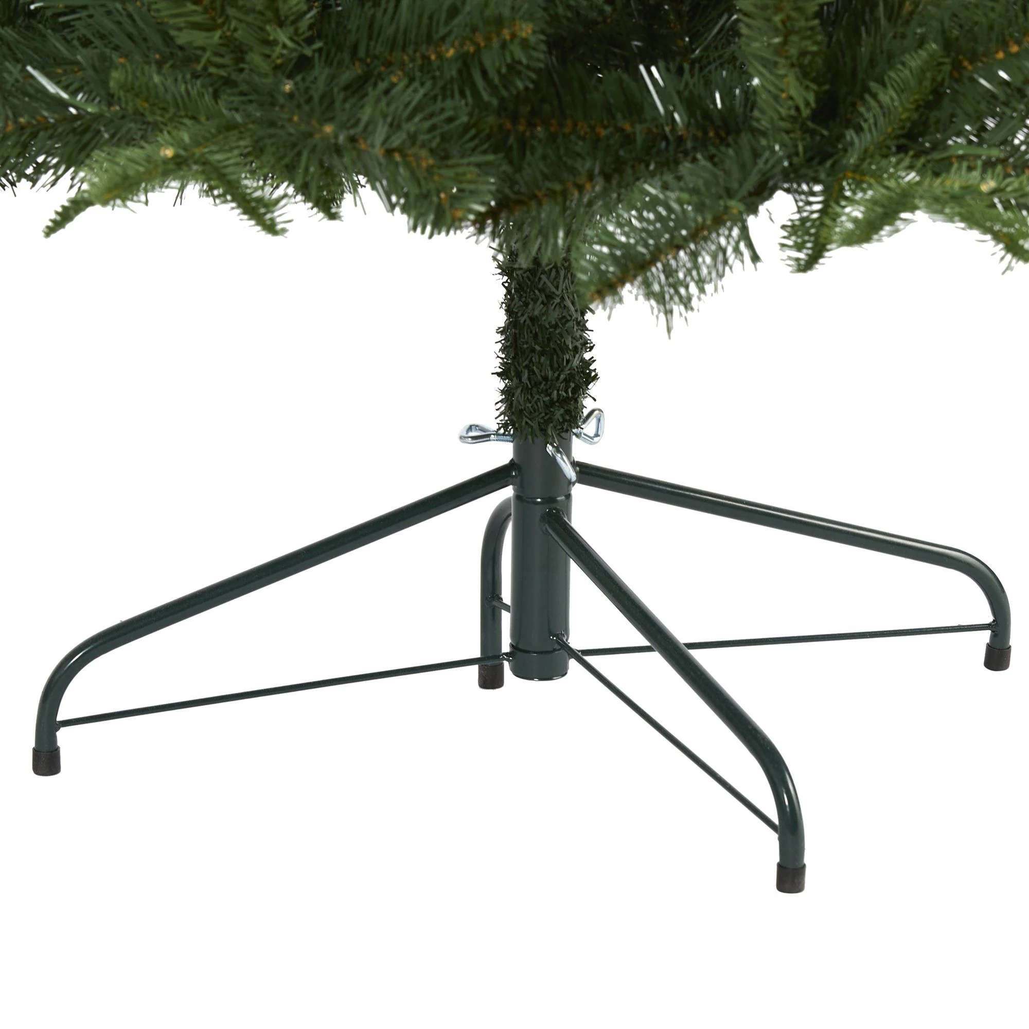 7’ Grand Teton Spruce Flat Back Artificial Christmas Tree with 220 Clear LED Lights and 953 Bendable Branches - Image 5