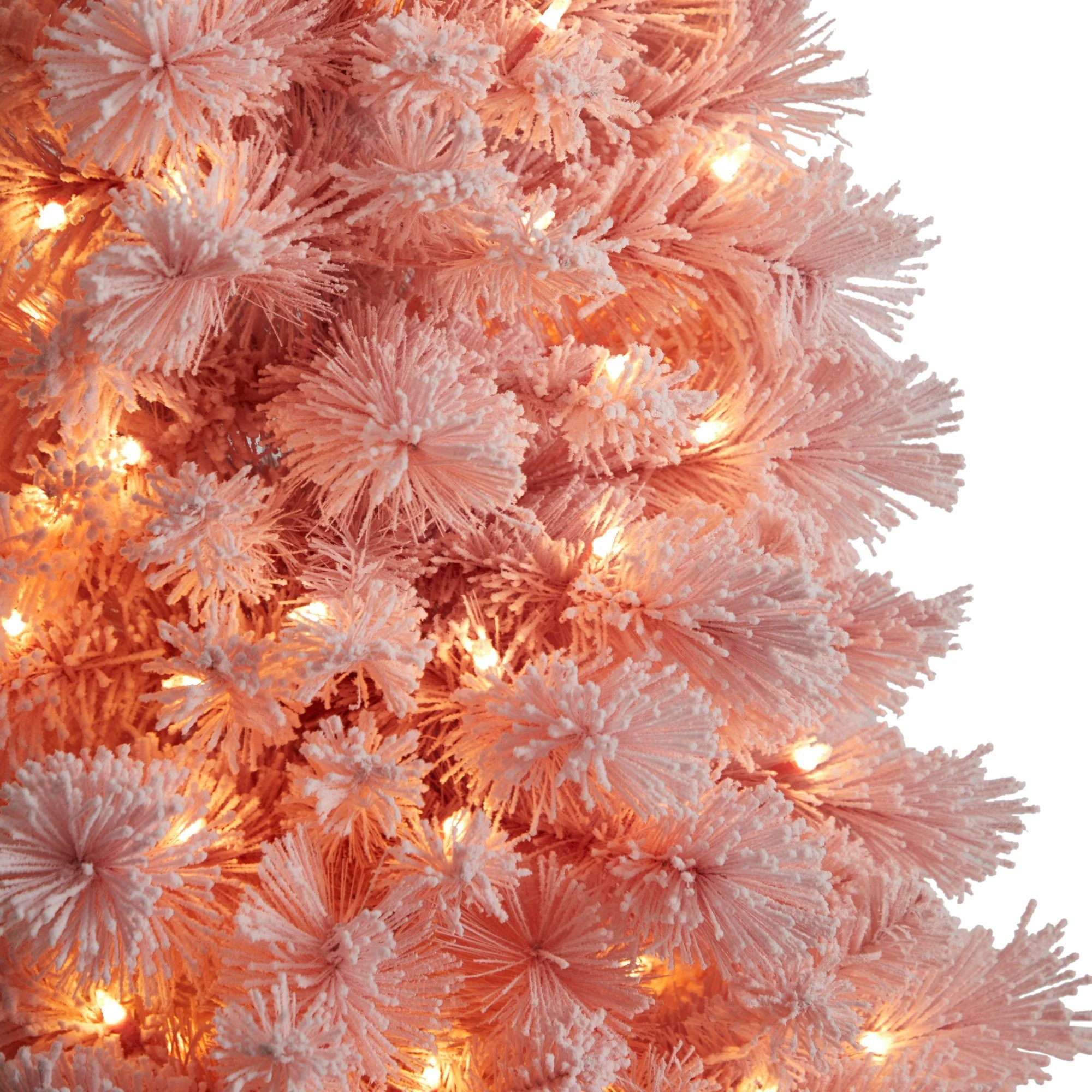 7' Holiday Pink Cashmere Christmas Tree with 300 lights and 599 Bendable Branches - Image 2