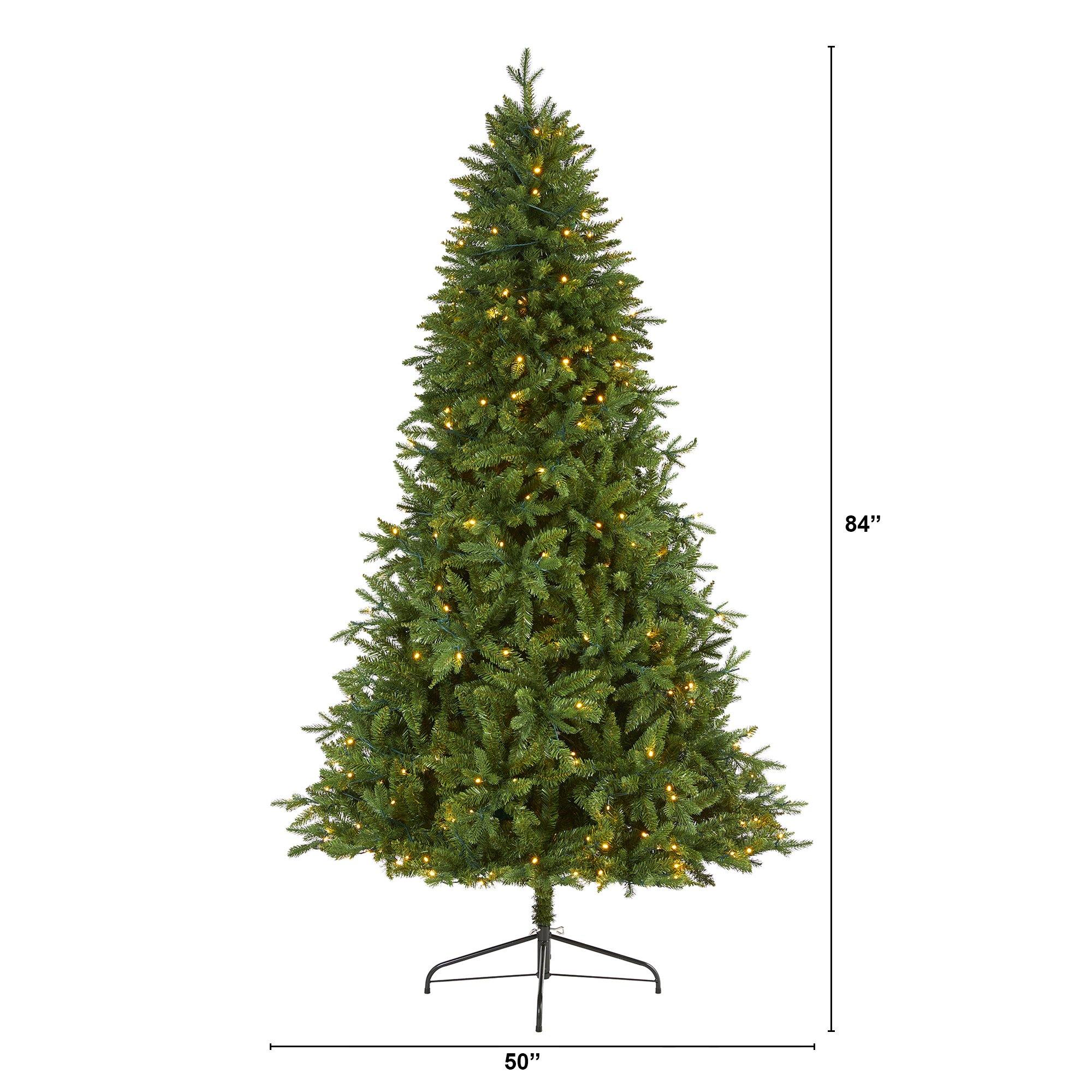 7' New Hampshire Fir Artificial Christmas Tree with 450 Clear LED Lights - Image 2