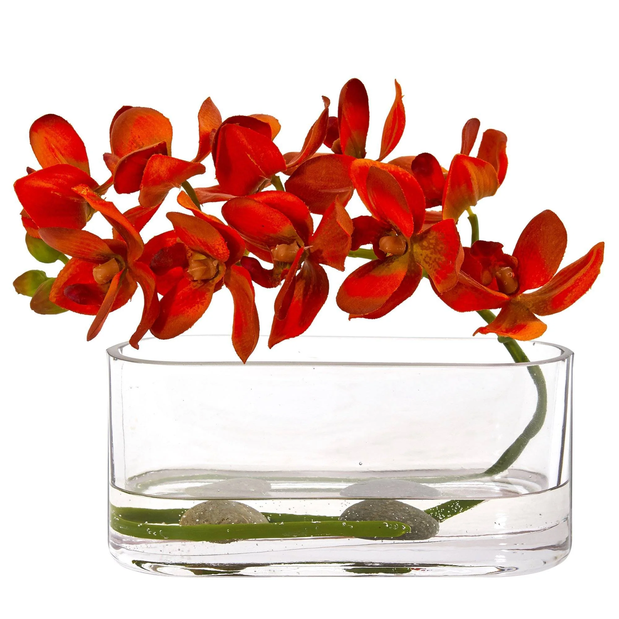 Phalaenopsis Orchid Artificial Arrangement in Glass Vase - Image 3