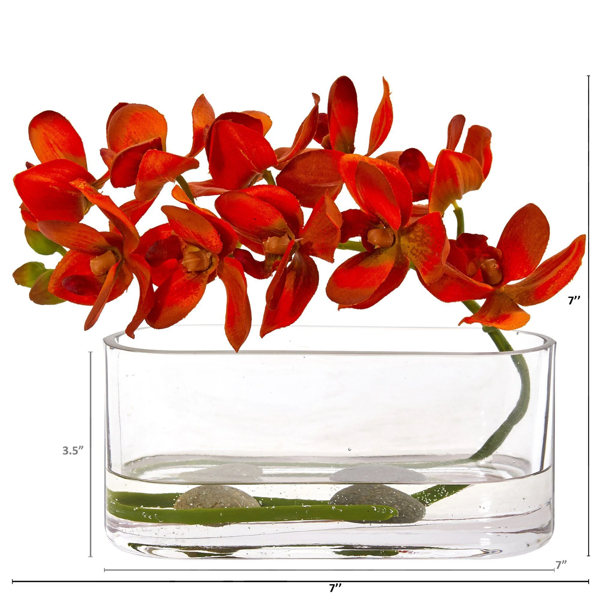 Phalaenopsis Orchid Artificial Arrangement in Glass Vase - Image 4