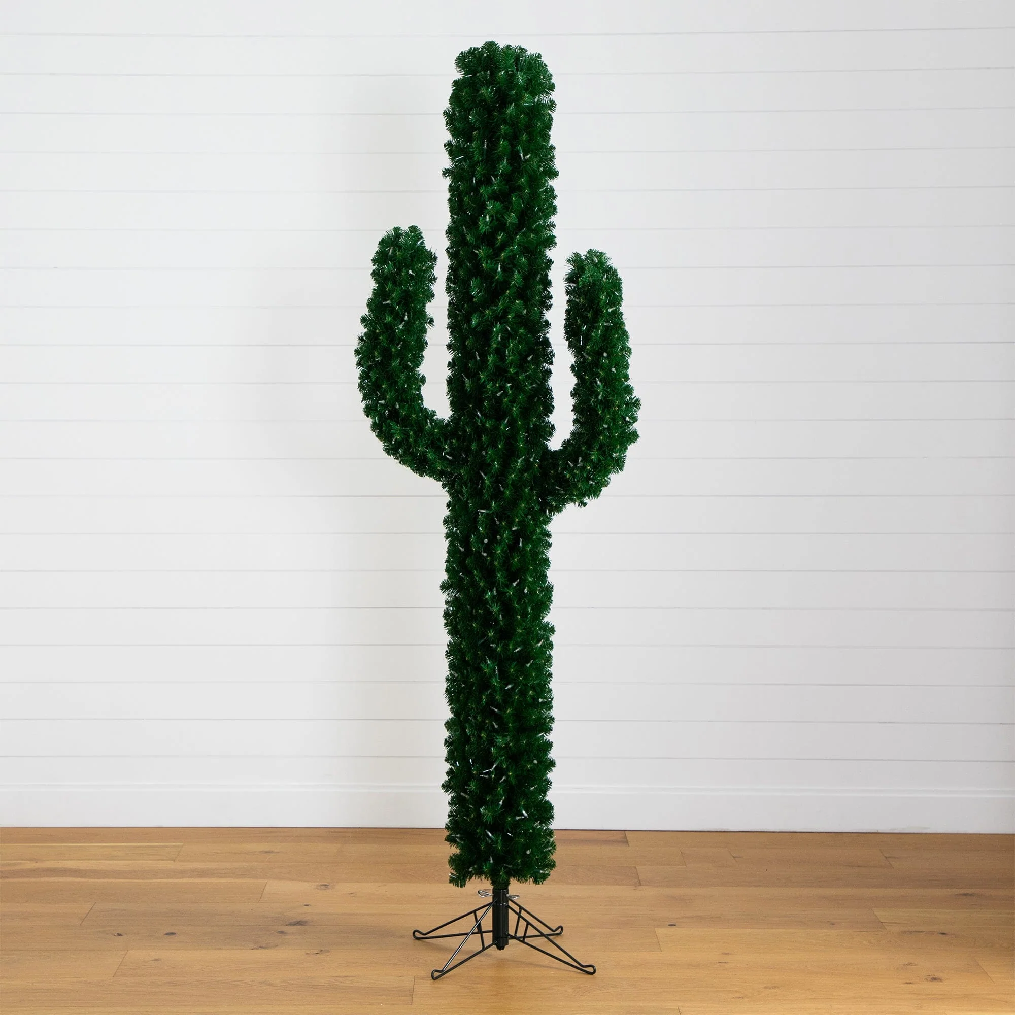 7' Pre-Lit Artificial Cactus Christmas Tree with 500 Micro LED Lights - Image 4