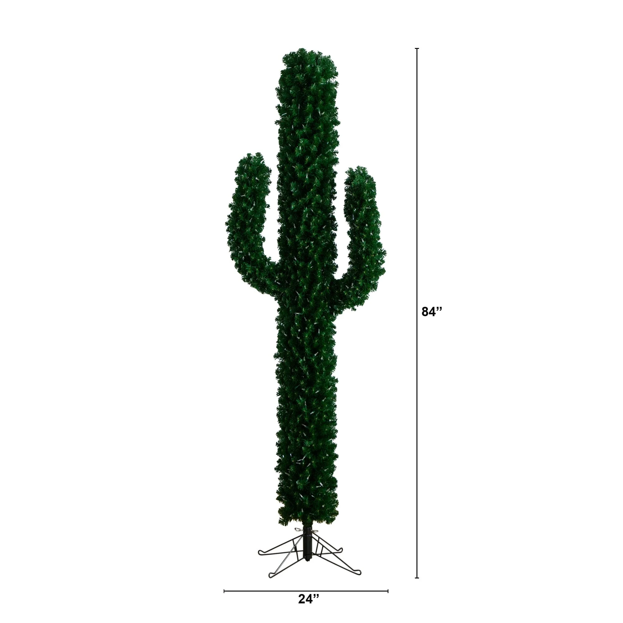 7' Pre-Lit Artificial Cactus Christmas Tree with 500 Micro LED Lights - Image 7