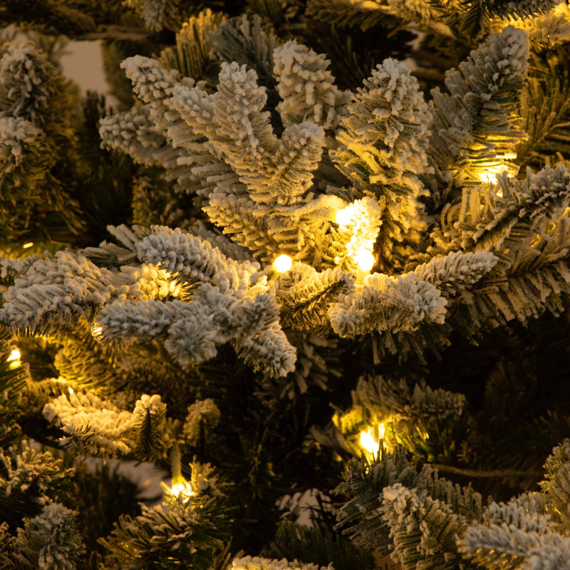 7' Pre-Lit Artificial Fraser Fir Flocked Christmas Tree with Instant Connect Technology and 400 Warm White LED Lights - Image 2