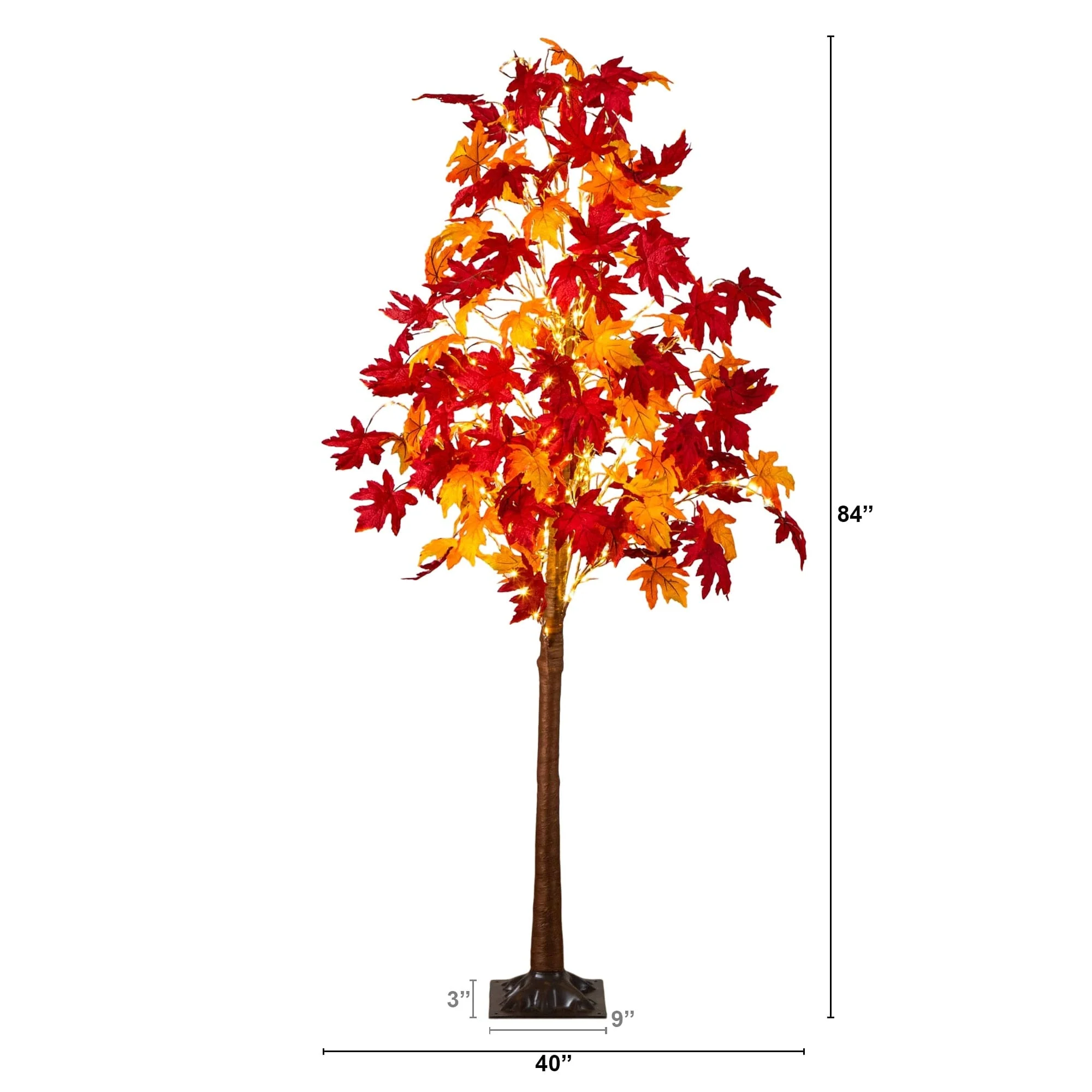 7' Pre-Lit Autumn Weeping Maple Artificial Fall Tree with 450 Warm White LED Lights - Image 8