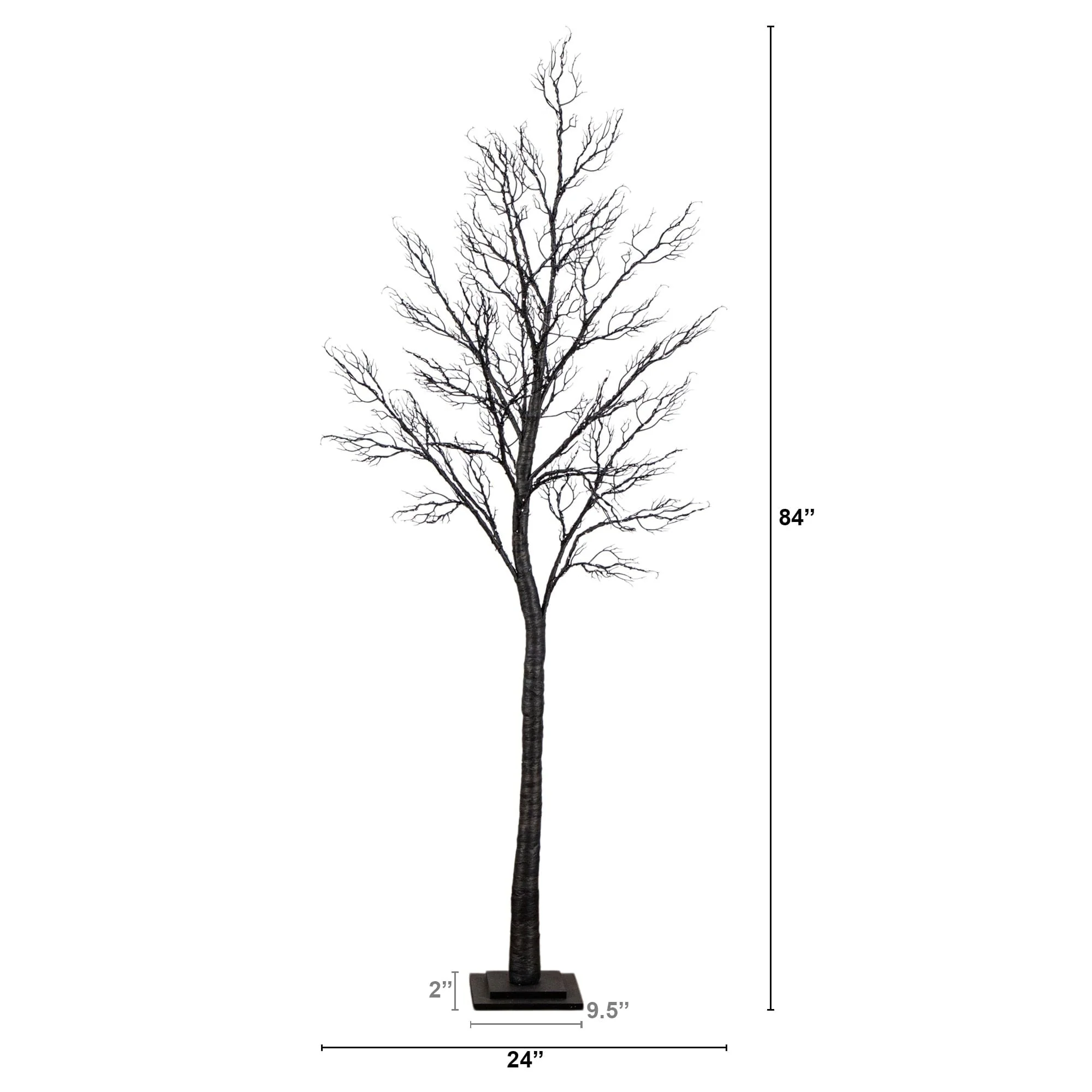 7' Pre-Lit Halloween Minimalist Twig Artificial Fall Tree with 400 Orange & Purple LED Lights - Image 12