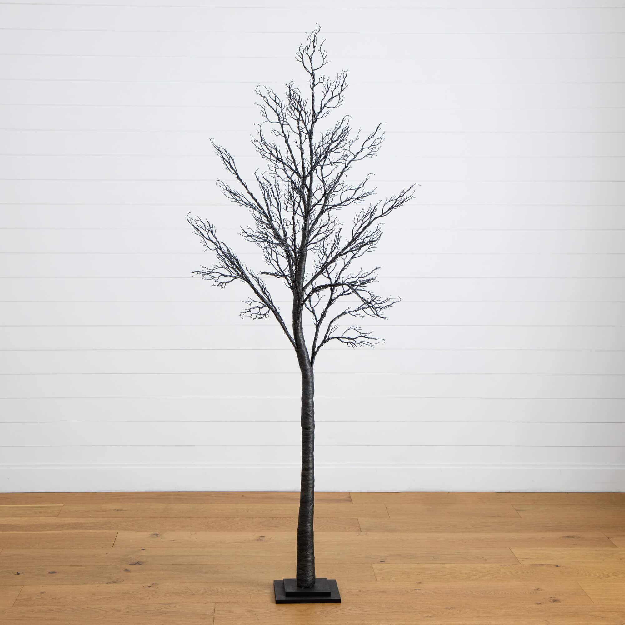 7' Pre-Lit Halloween Minimalist Twig Artificial Fall Tree with 400 Orange & Purple LED Lights - Image 7