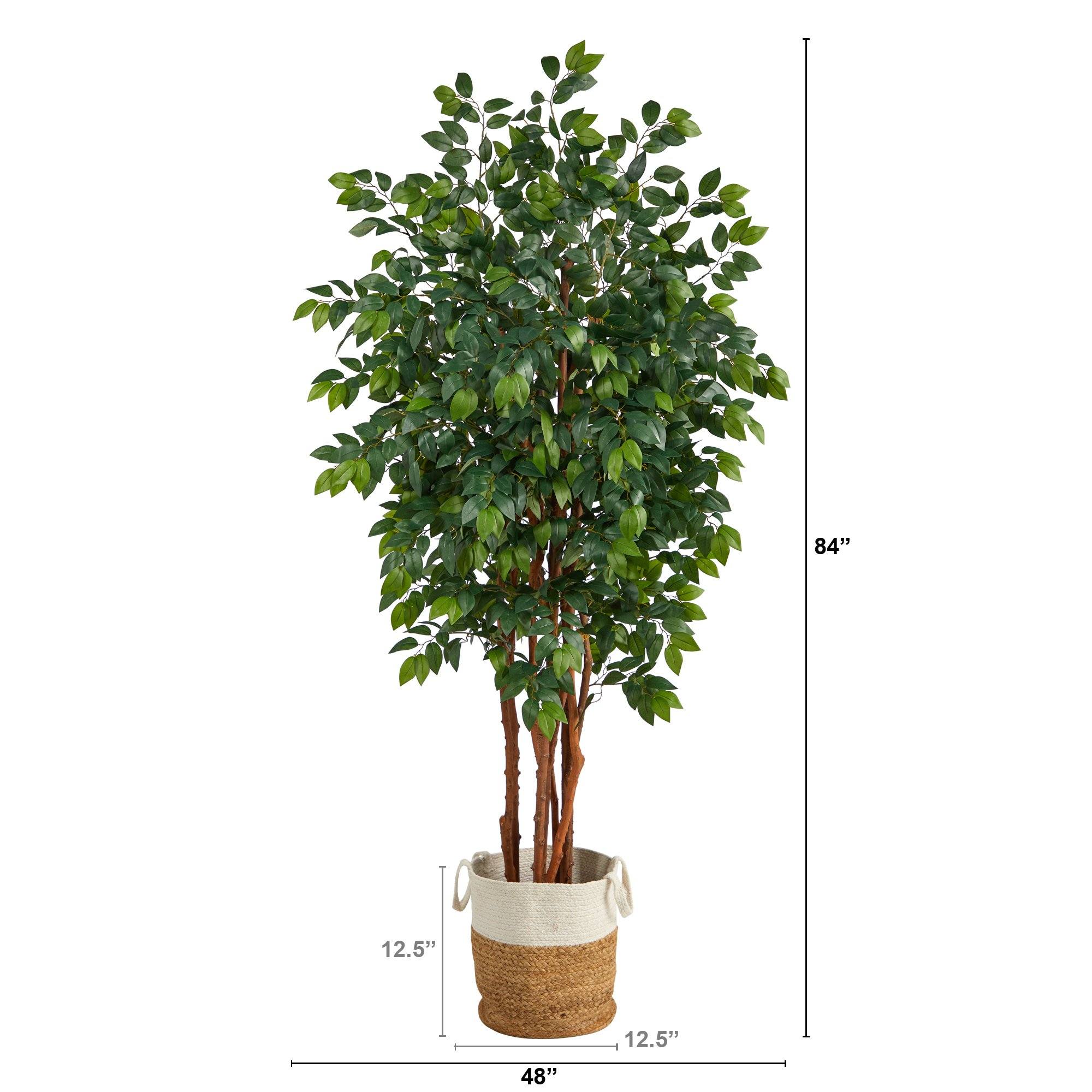 7’ Sakaki Artificial Tree in Handmade Natural Jute and Cotton Planter - Image 2